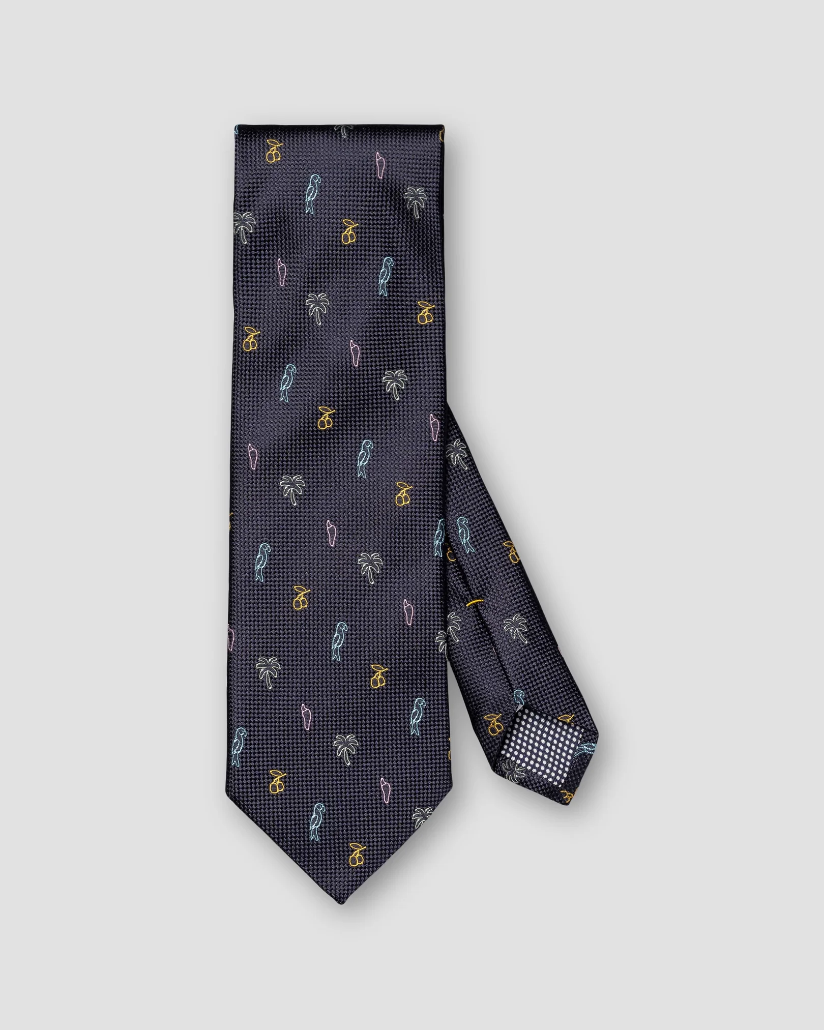 Eton - dark blue motif woven silk tie