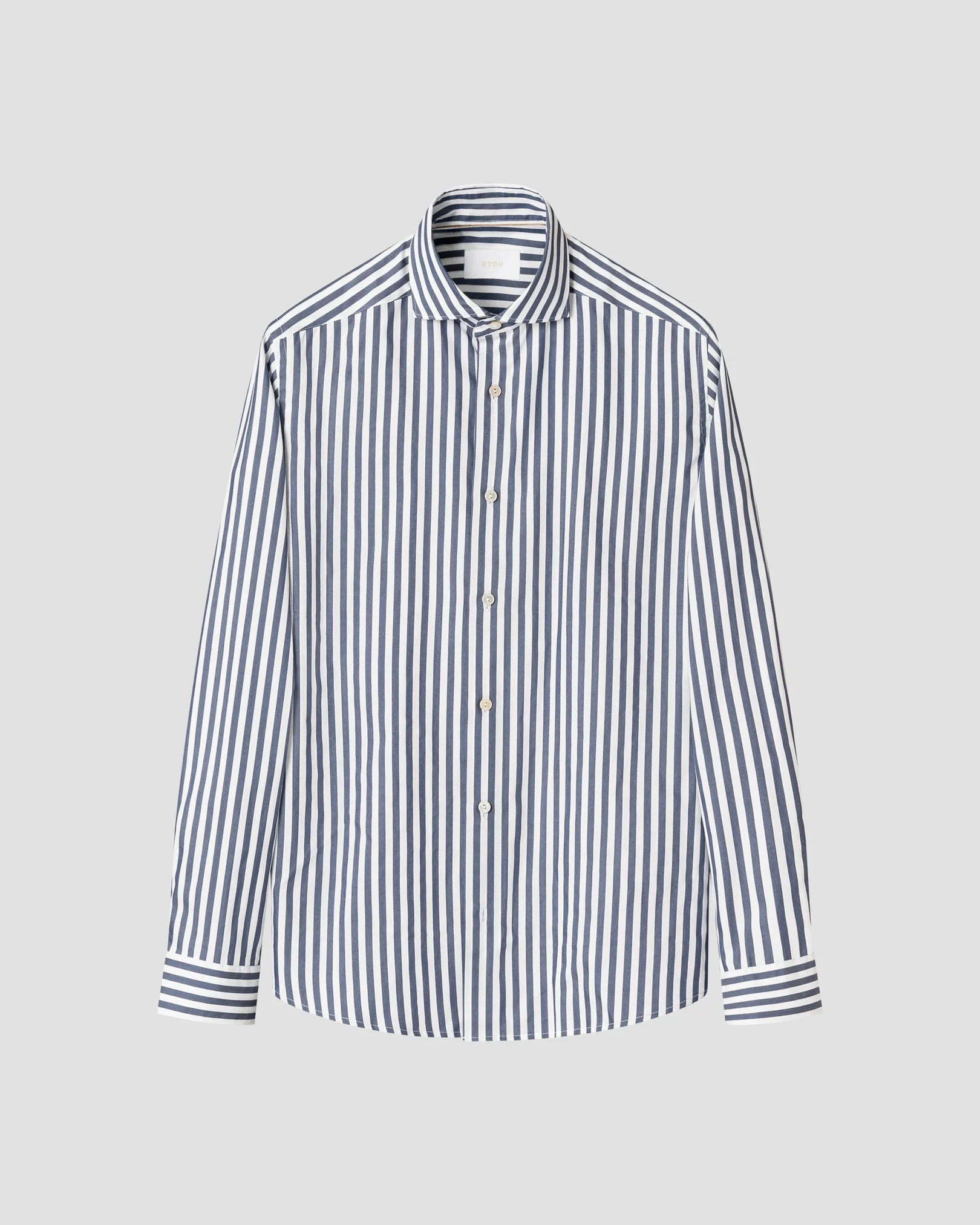 Eton - dark blue striped cotton silk shirt