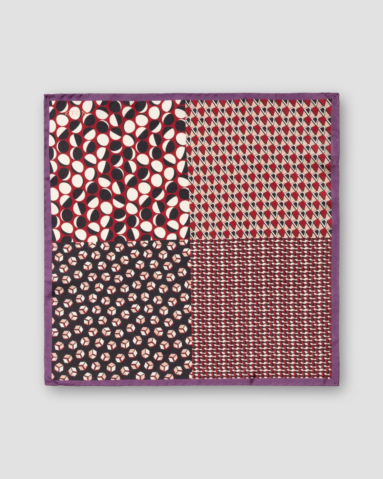 Eton - red multi patterned pocket square