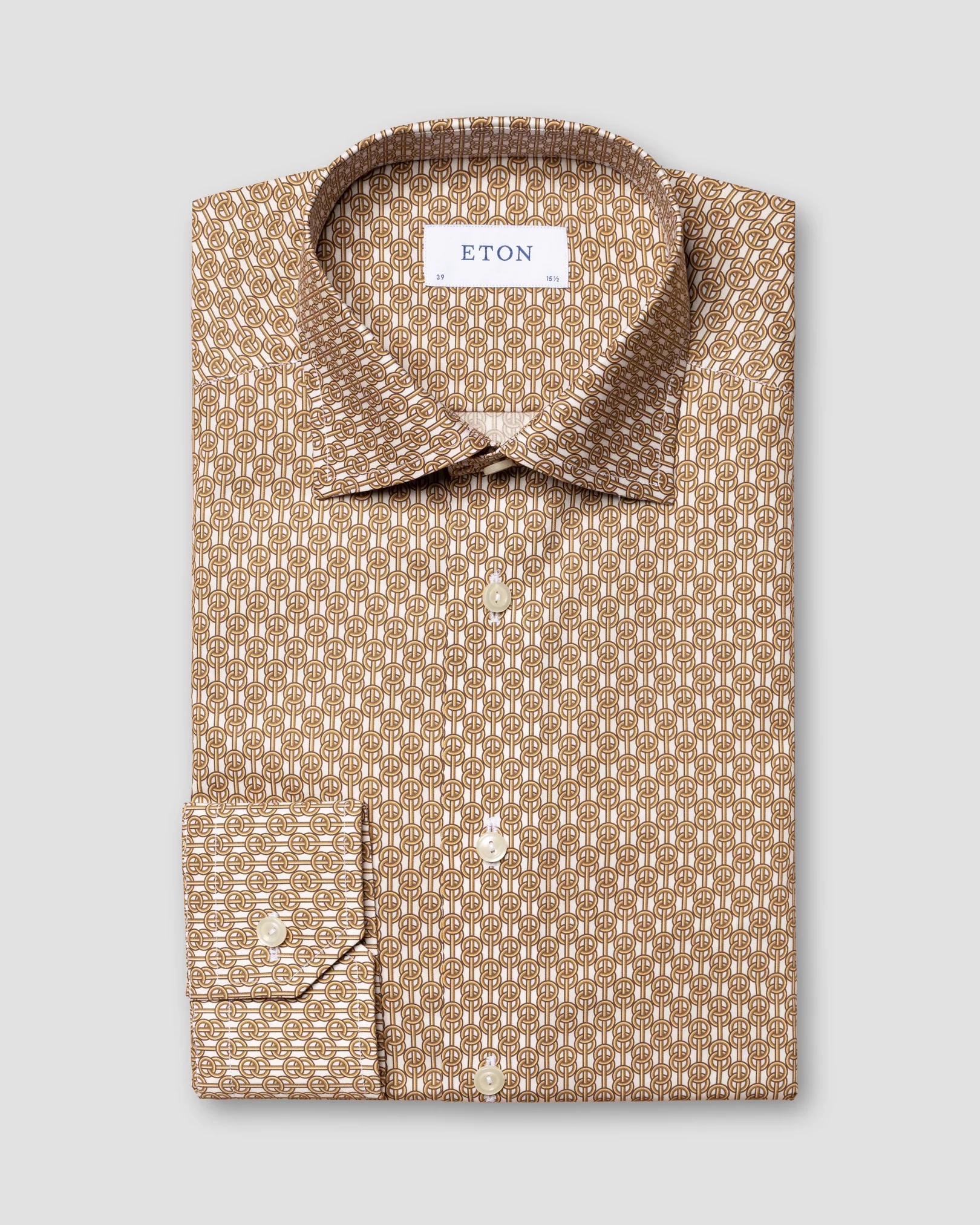 Hemd aus Fine Twill mit geometrischem 3D-Print Gelb