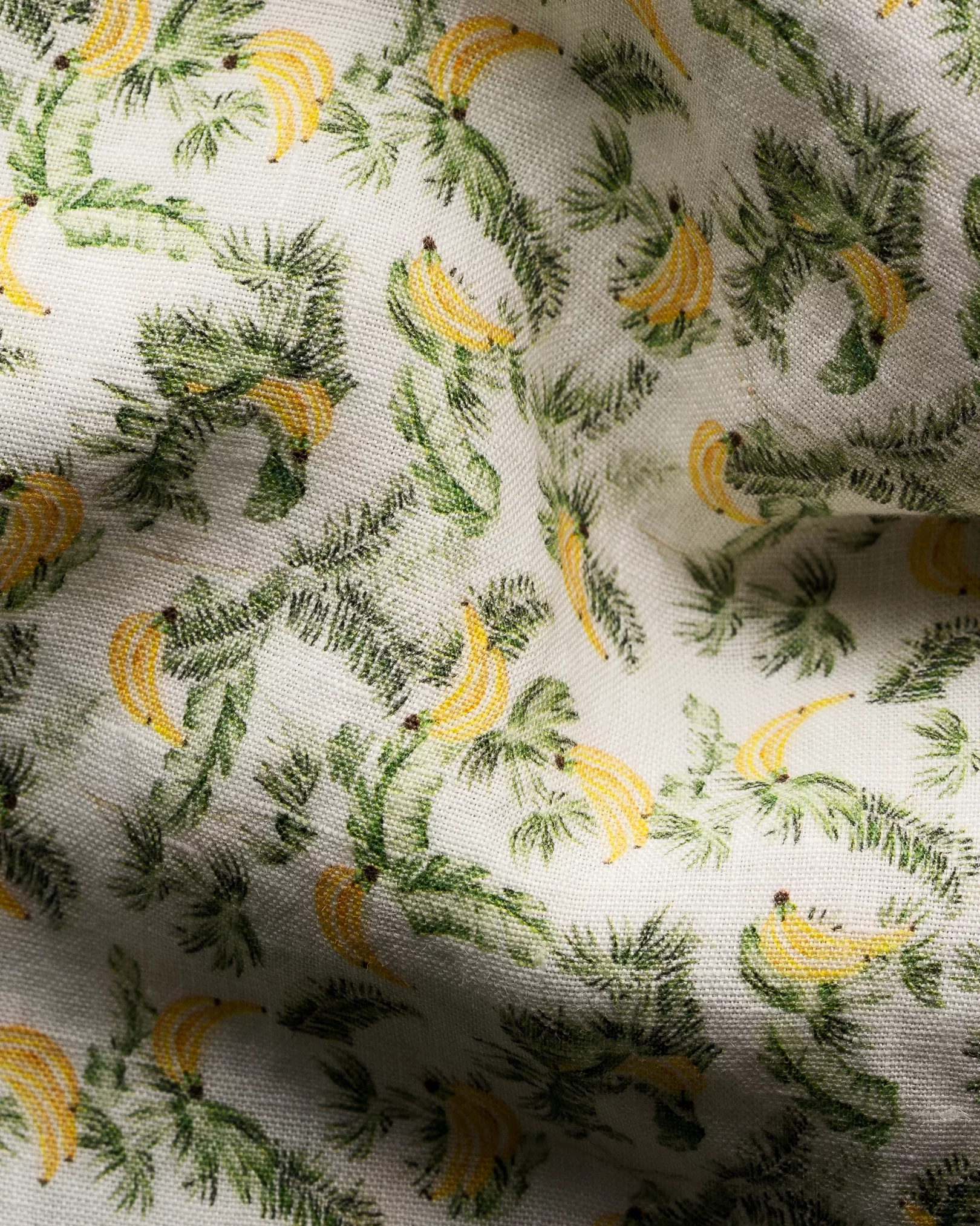 Eton - banana printed linen shirt
