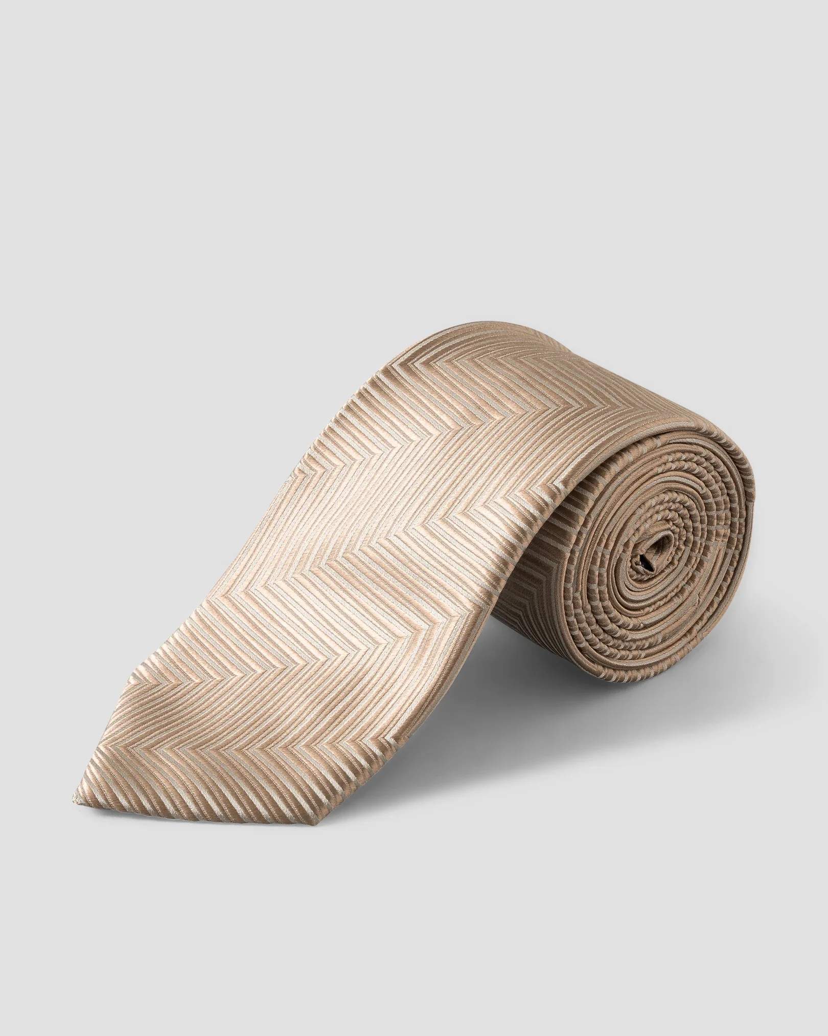 Eton - gold herringbone woven silk tie