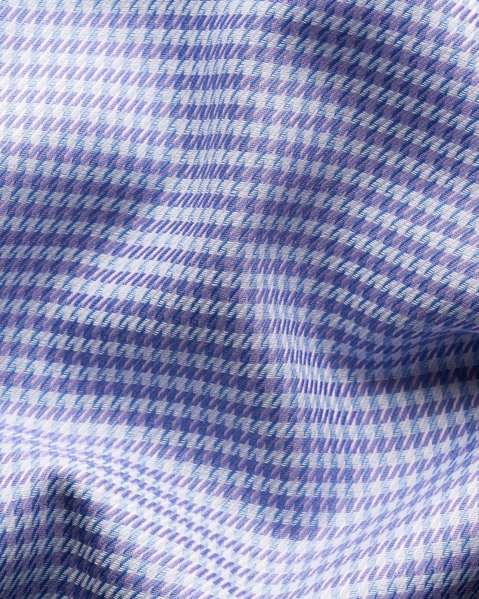 Eton - mid purple houndstooth check twill