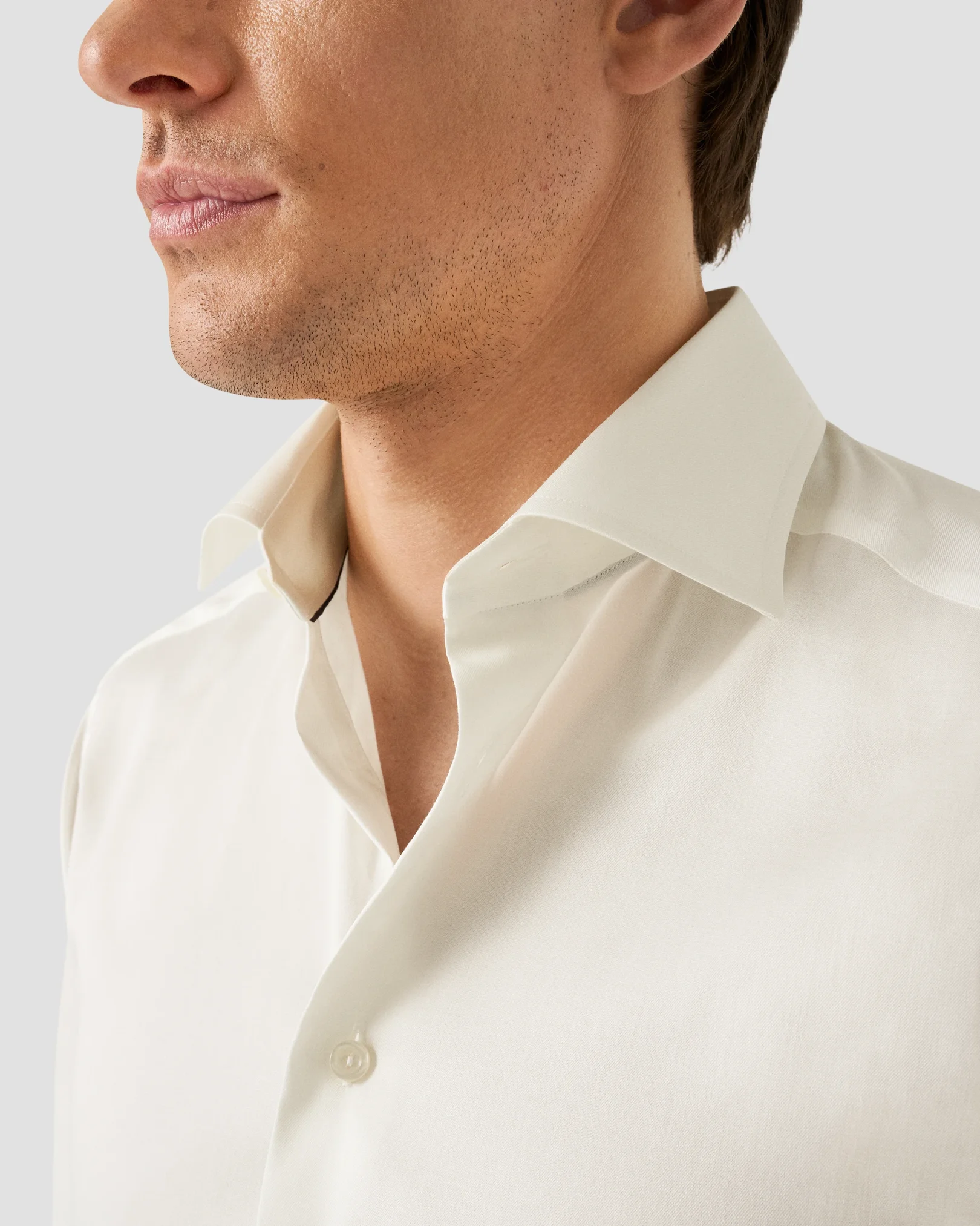 Eton - white solid signature twill shirt