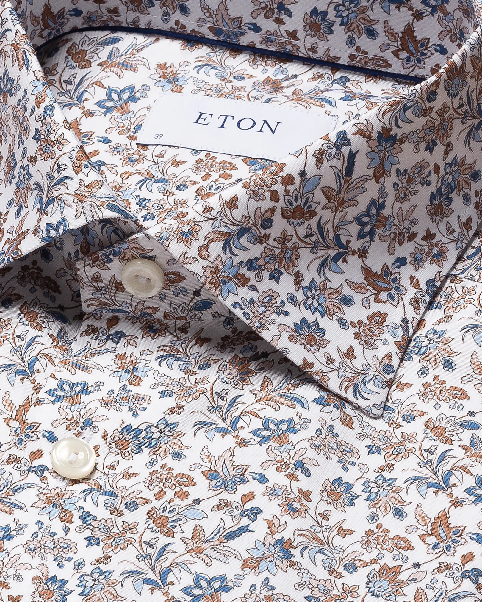 Eton - beige poplin cut away floral