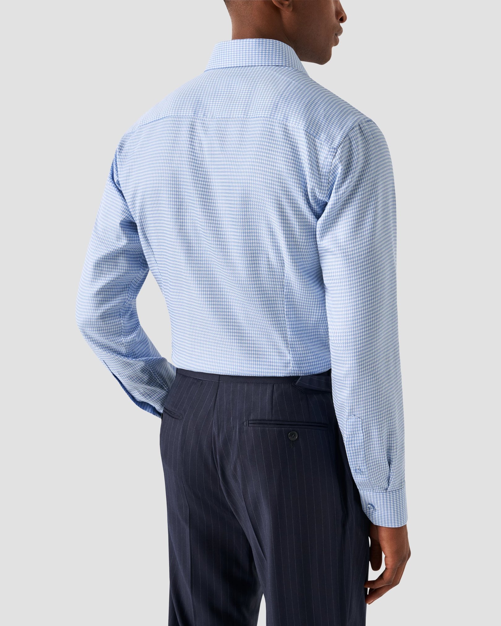 Eton - checked houndstooth signature twill