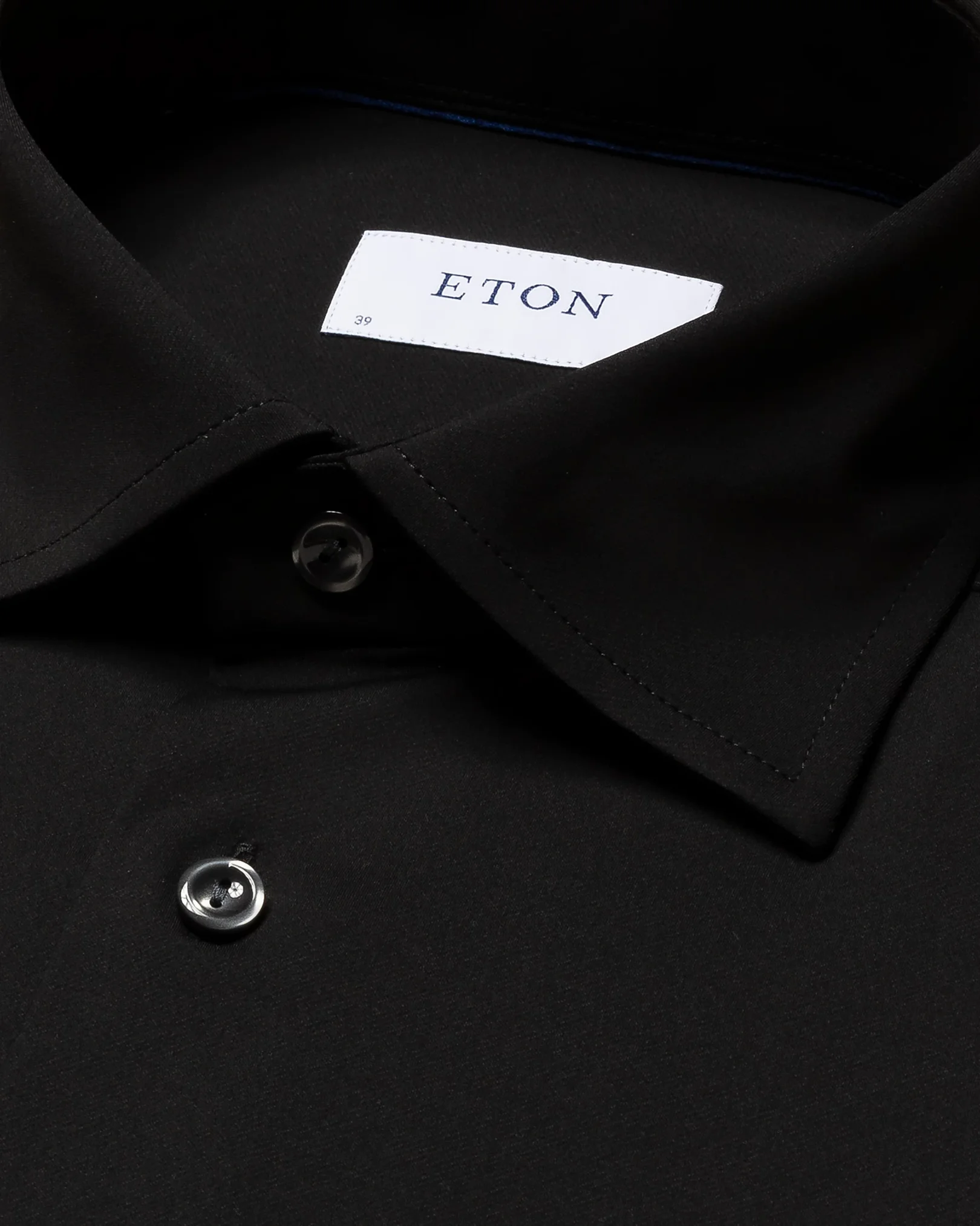 Eton - black semi solid four way stretch shirt