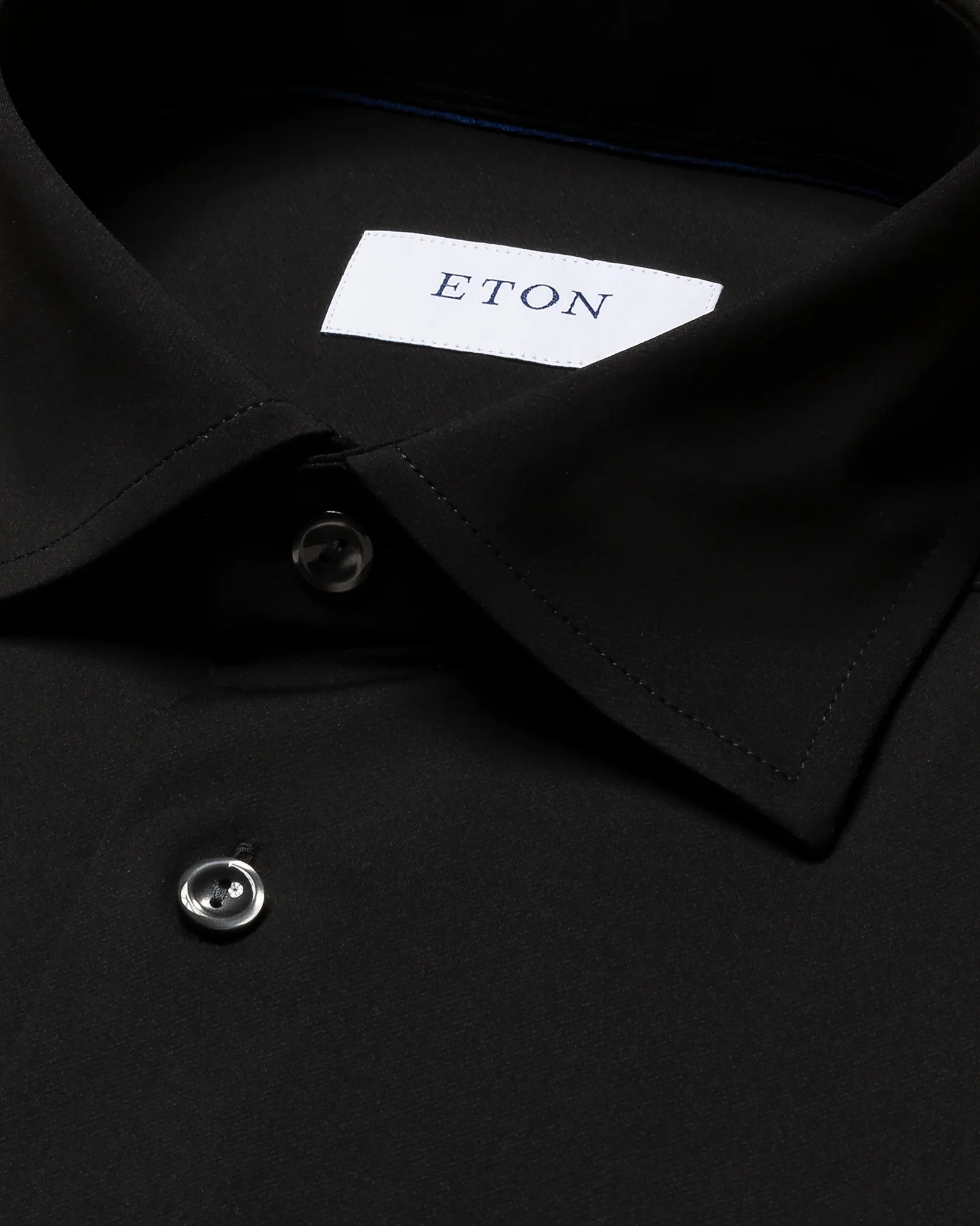 Eton - black semi solid four way stretch shirt