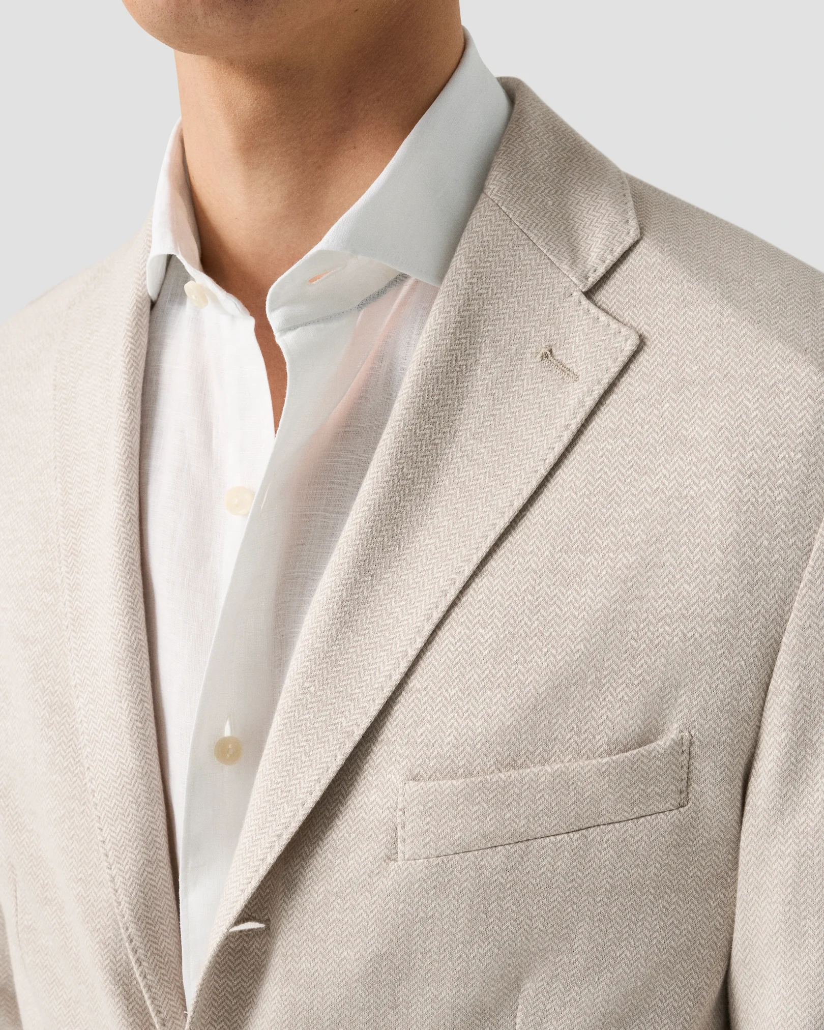 Eton - herringbone linen jersey soft jacket