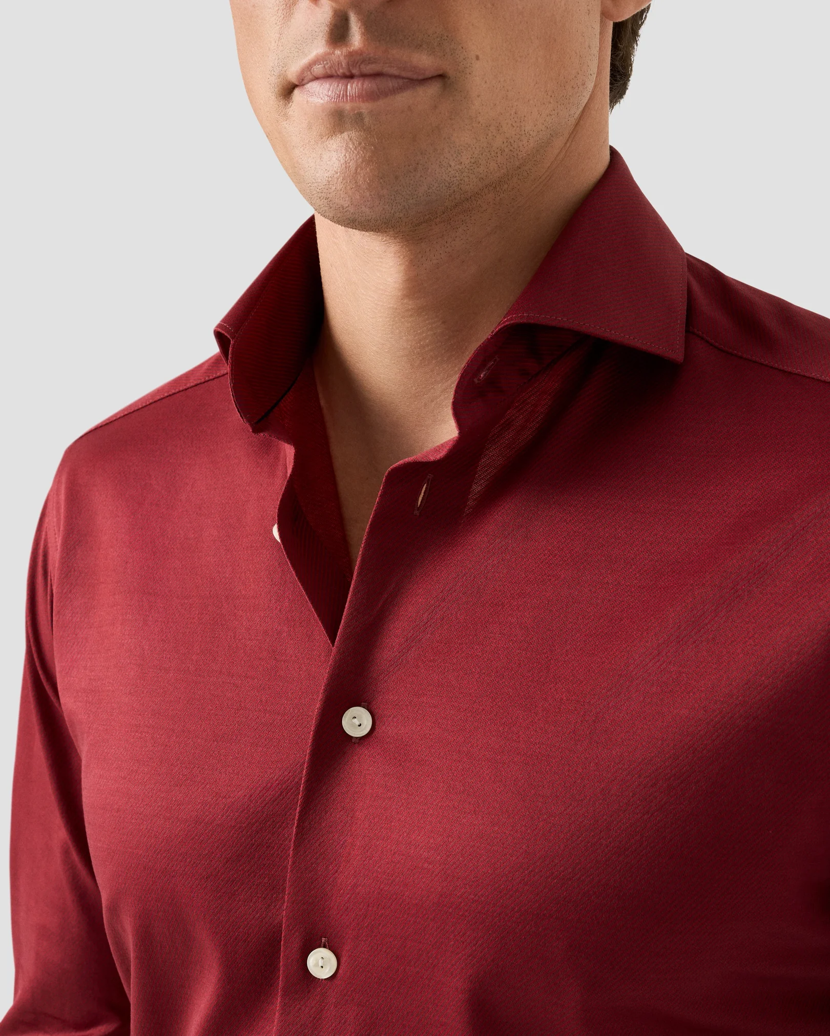 Eton - dark red knit king shirt