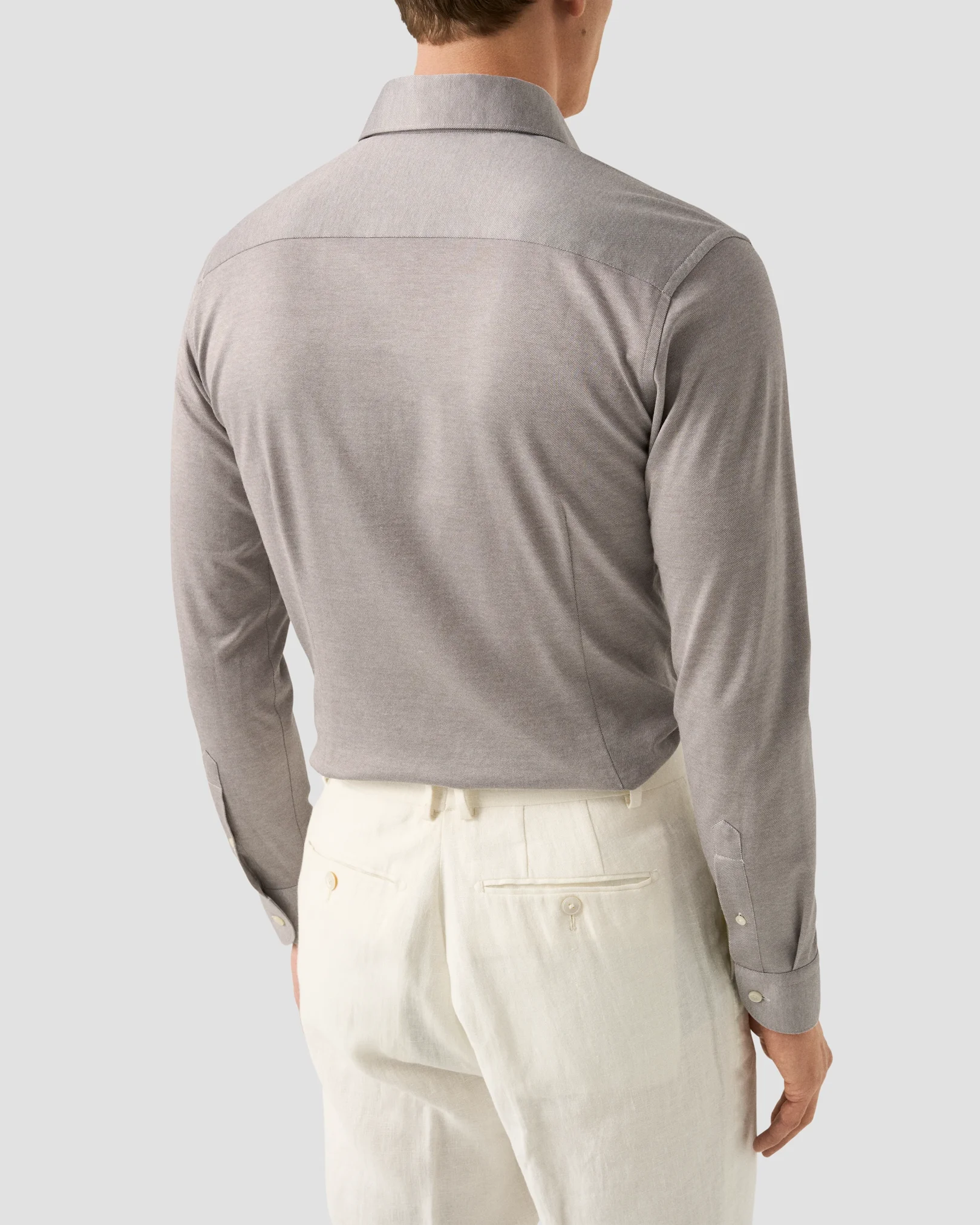 Eton - brown filo di scozia knit shirt 261