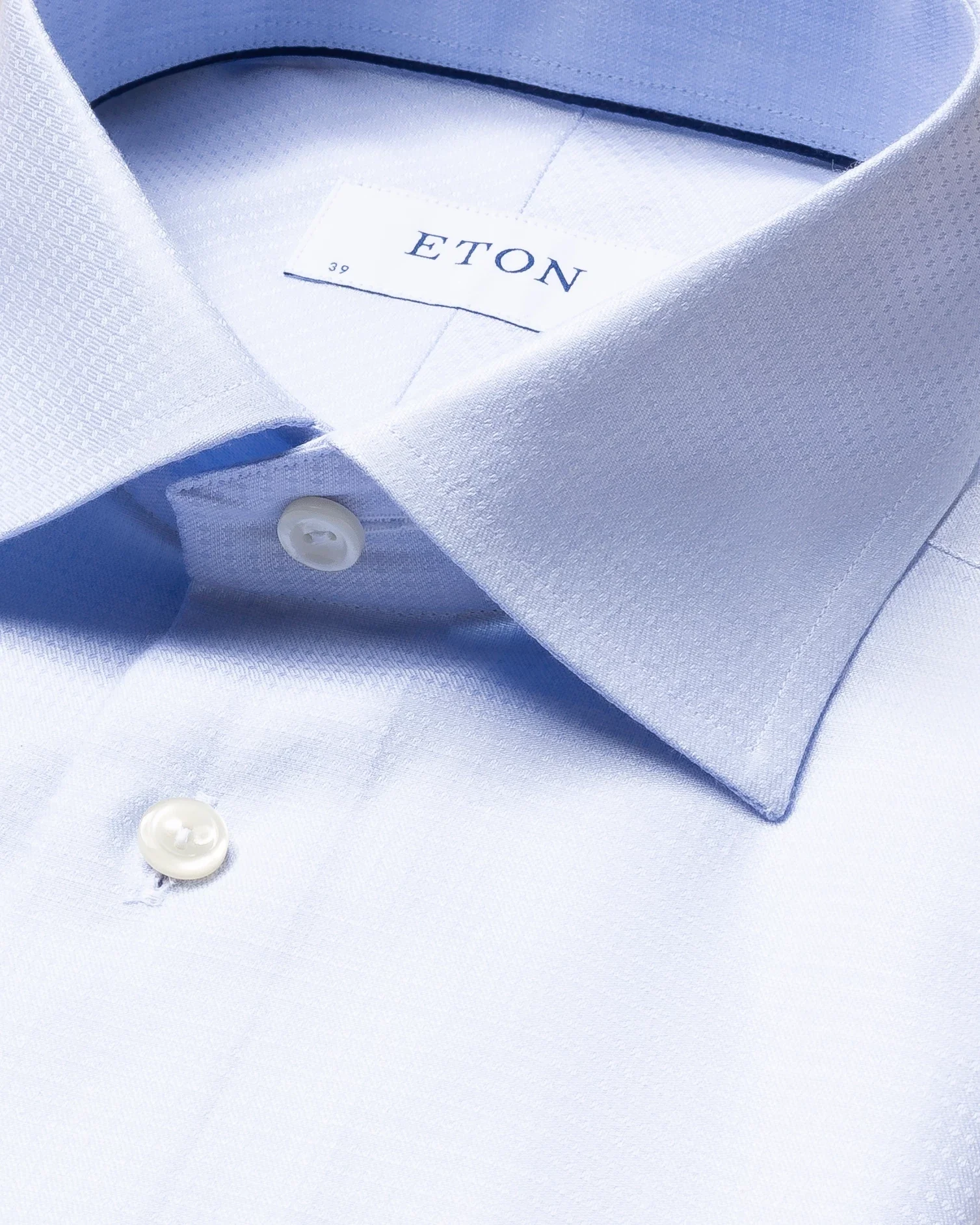 Eton - blue micro weave twill shirt french cuffs