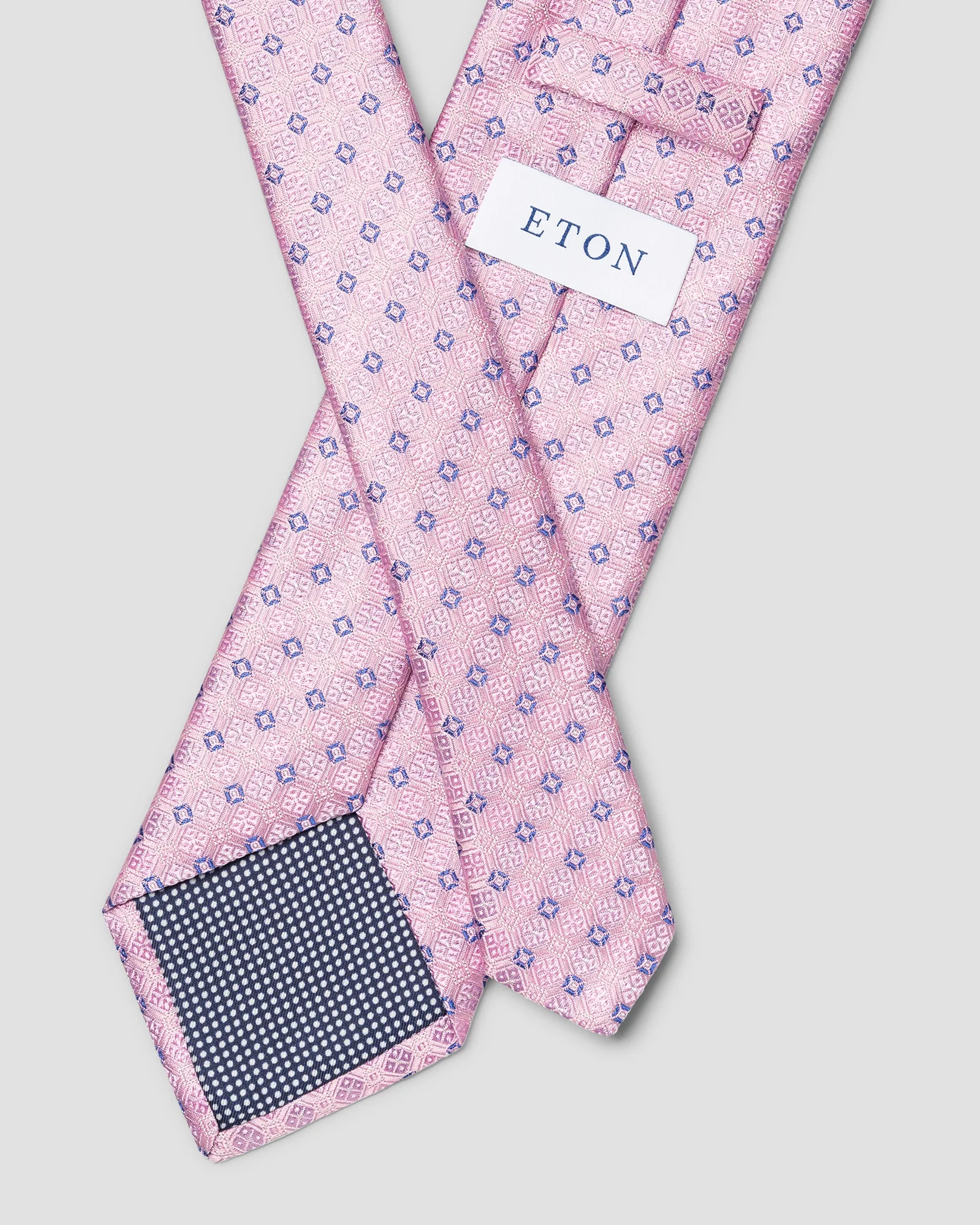 Eton - pink geometric woven silktie