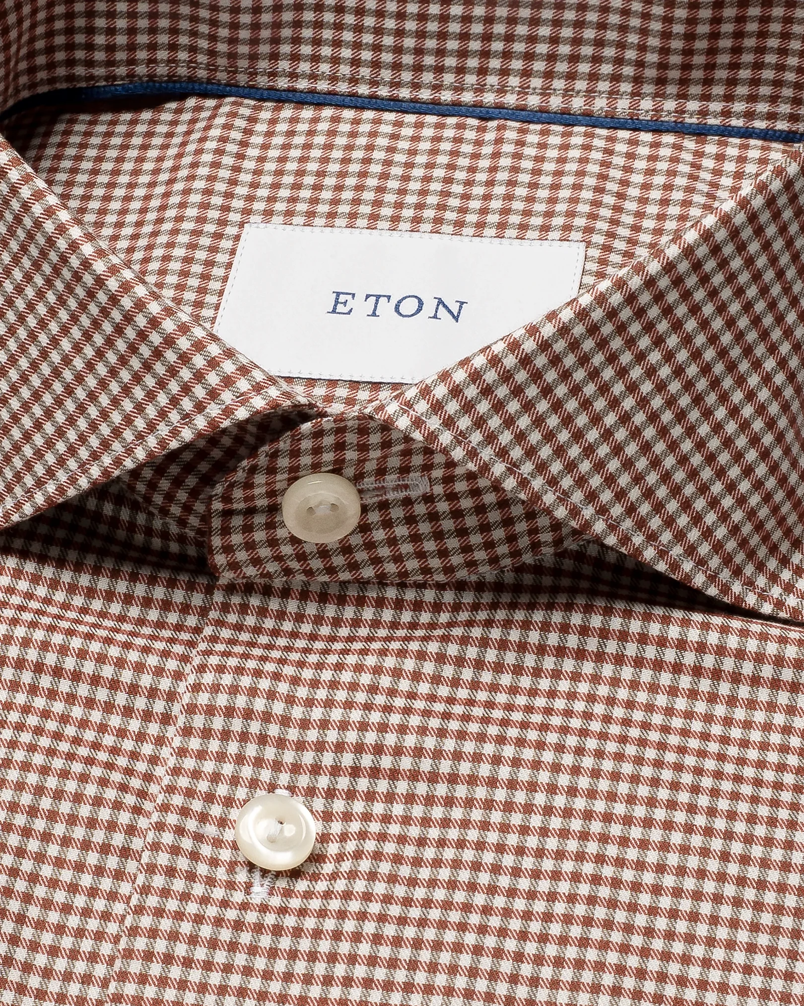 Eton - micro check signature flannel shirt widespread