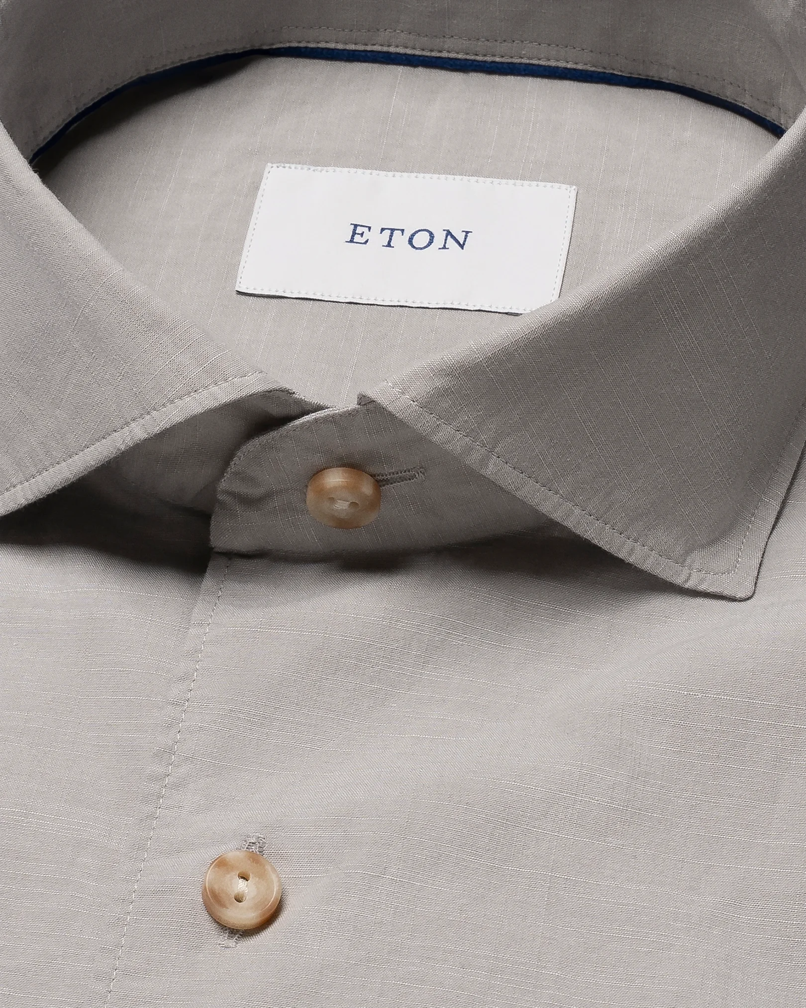 Eton - beige solid chambray shirt