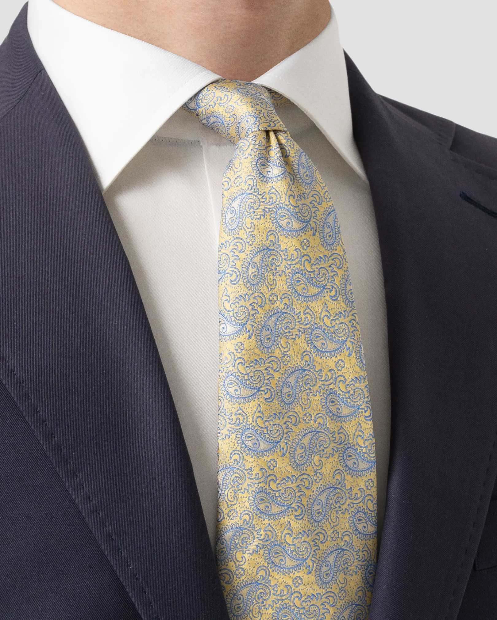 Eton - yellow pure silk tie