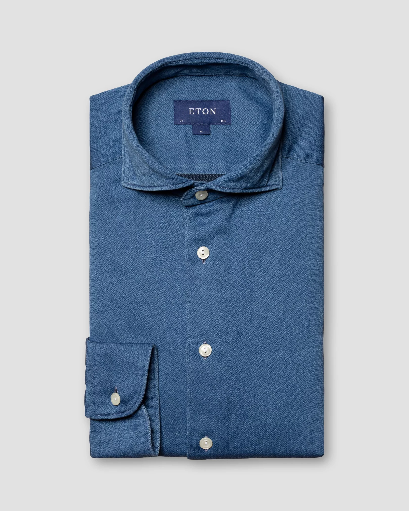 Eton - light satin indigo shirt