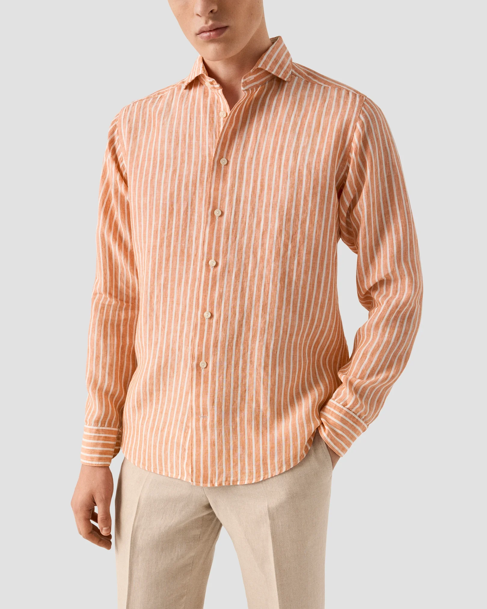 Striped Linen Shirt - Eton Striped Linen Shirt - Eton