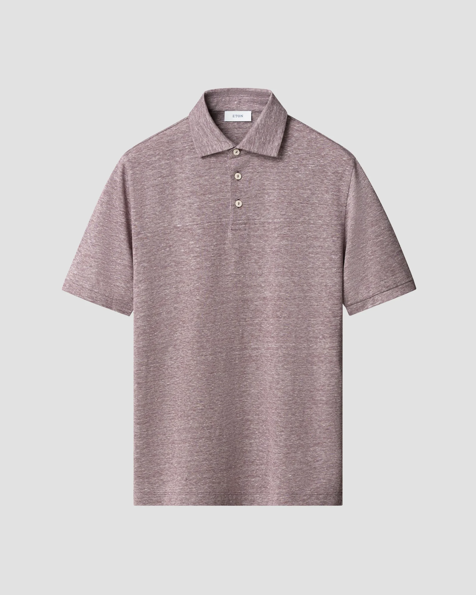 Eton - dark purple cotton linen polo shirt