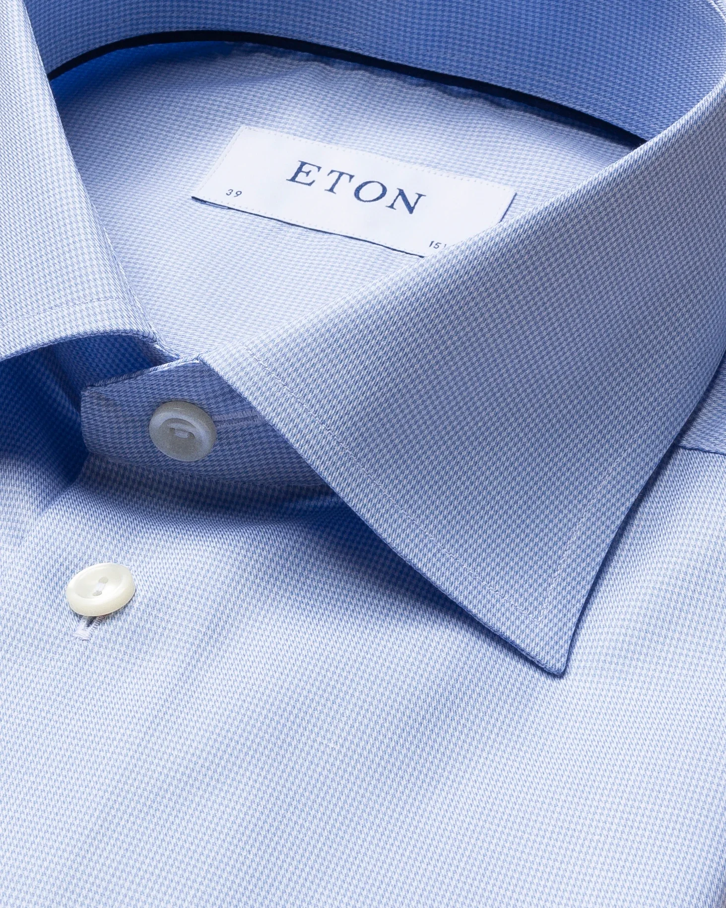 Eton - light blue hounds tooth shirt