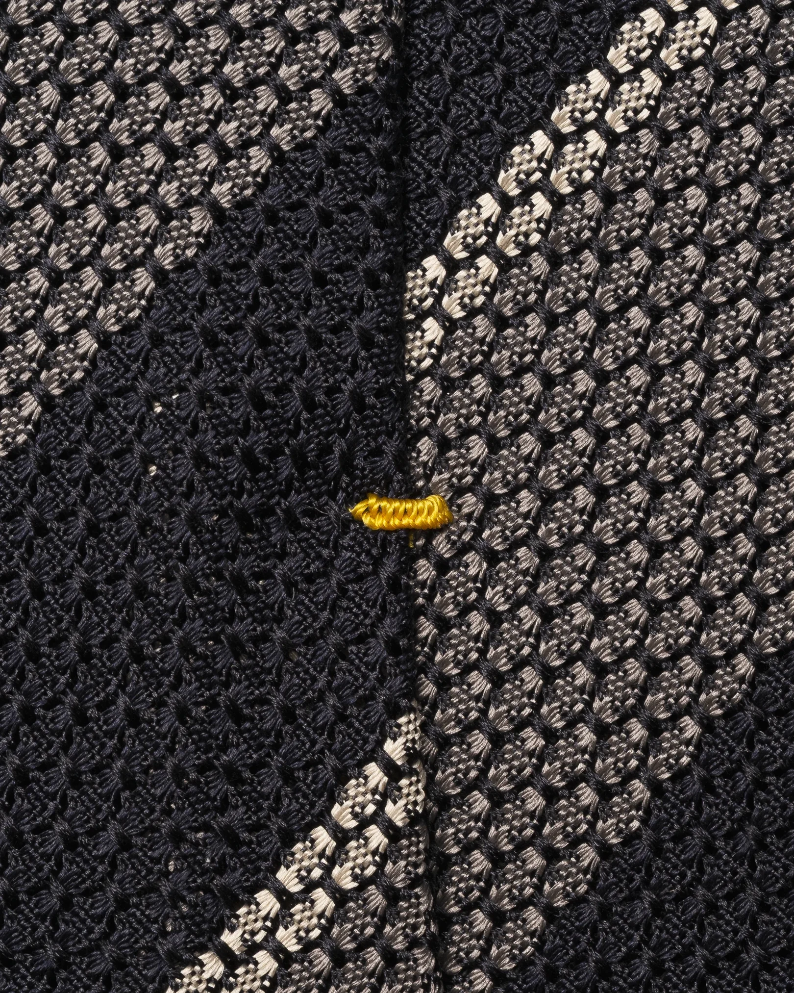 Eton - navy blue striped grenadine silk tie 268