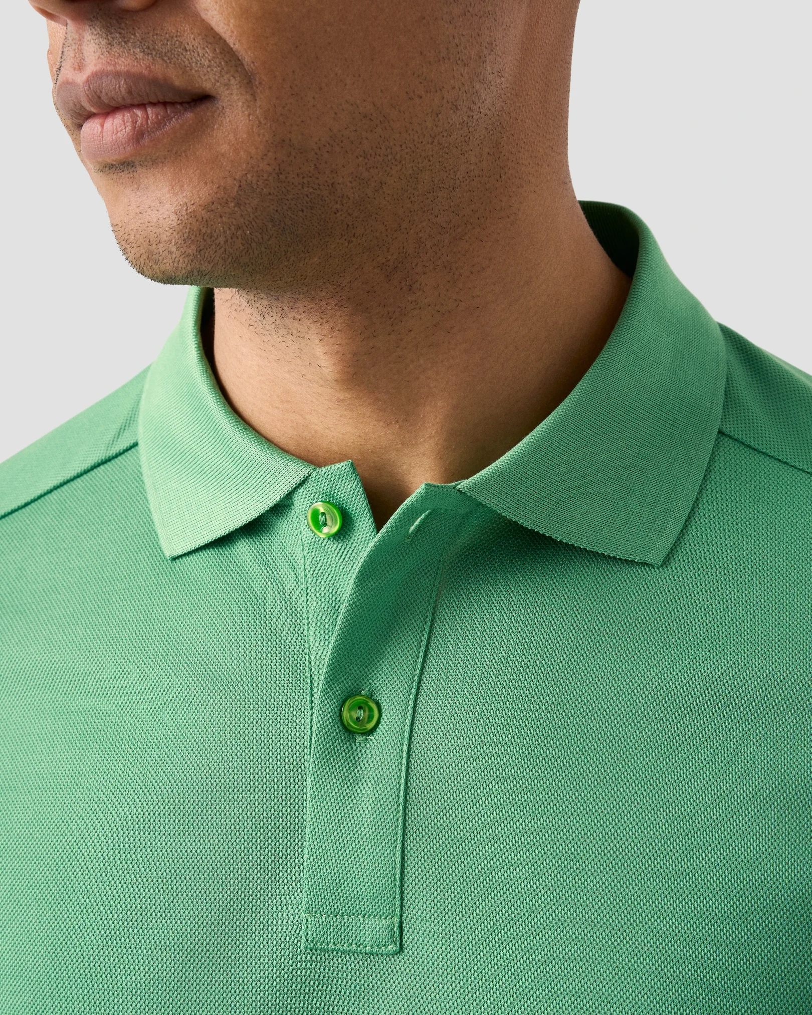 Eton - mid green filo di scozia solid pique
