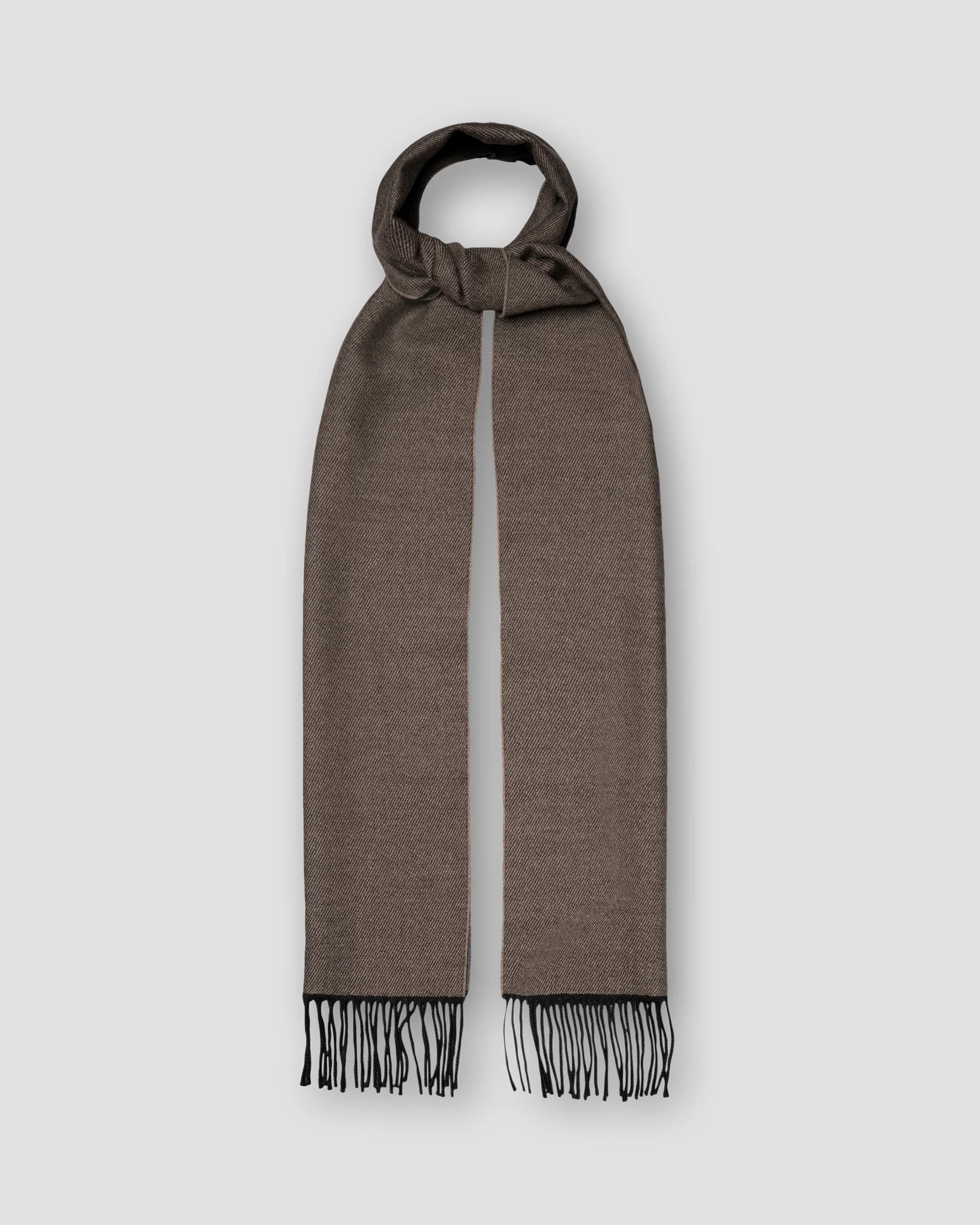 Eton - Beige Enfärgad Merinoullsscarf med Två Sidor