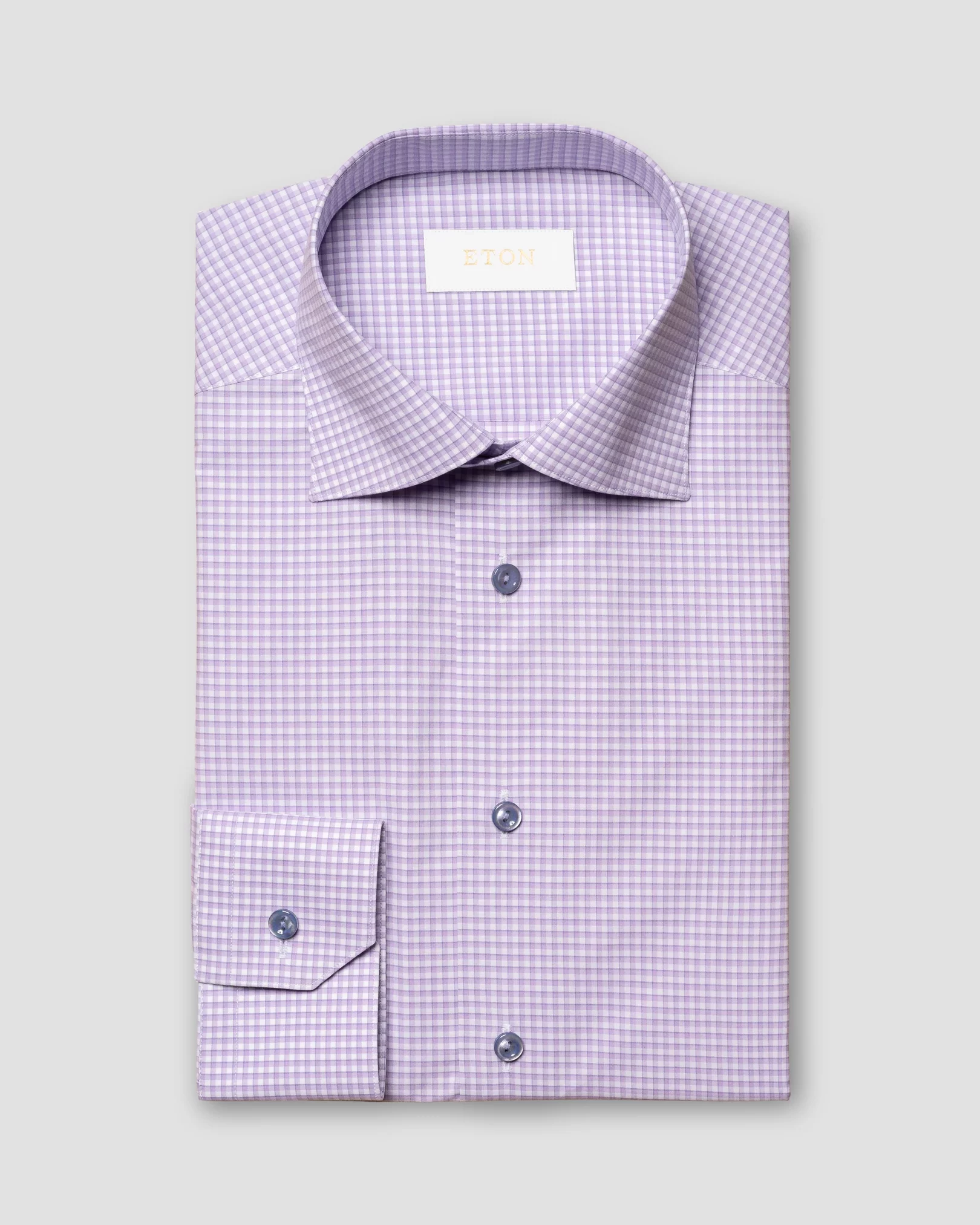 Light Purple Checked Elevated Poplin Shirt