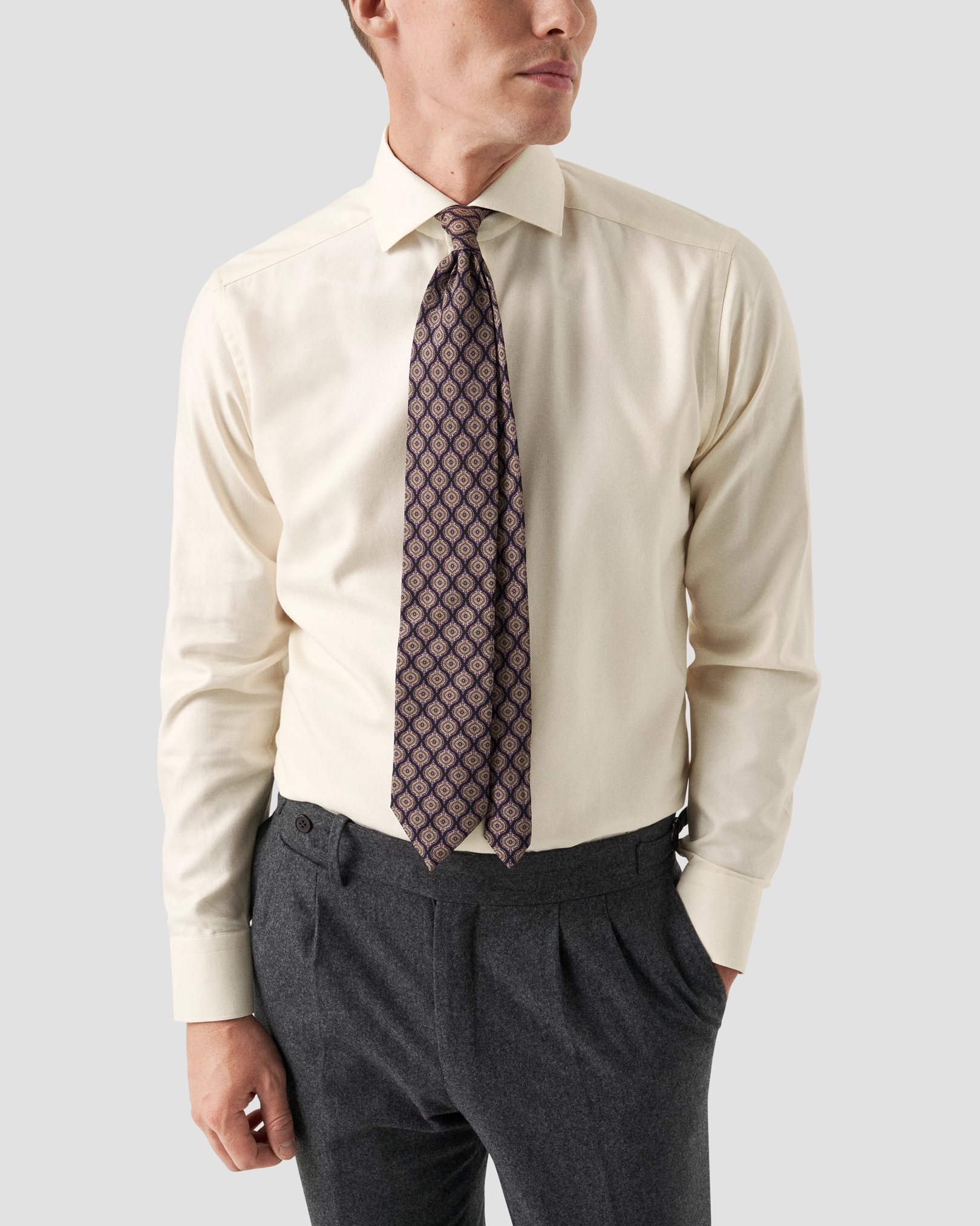 Eton - white cotton silk cashmere