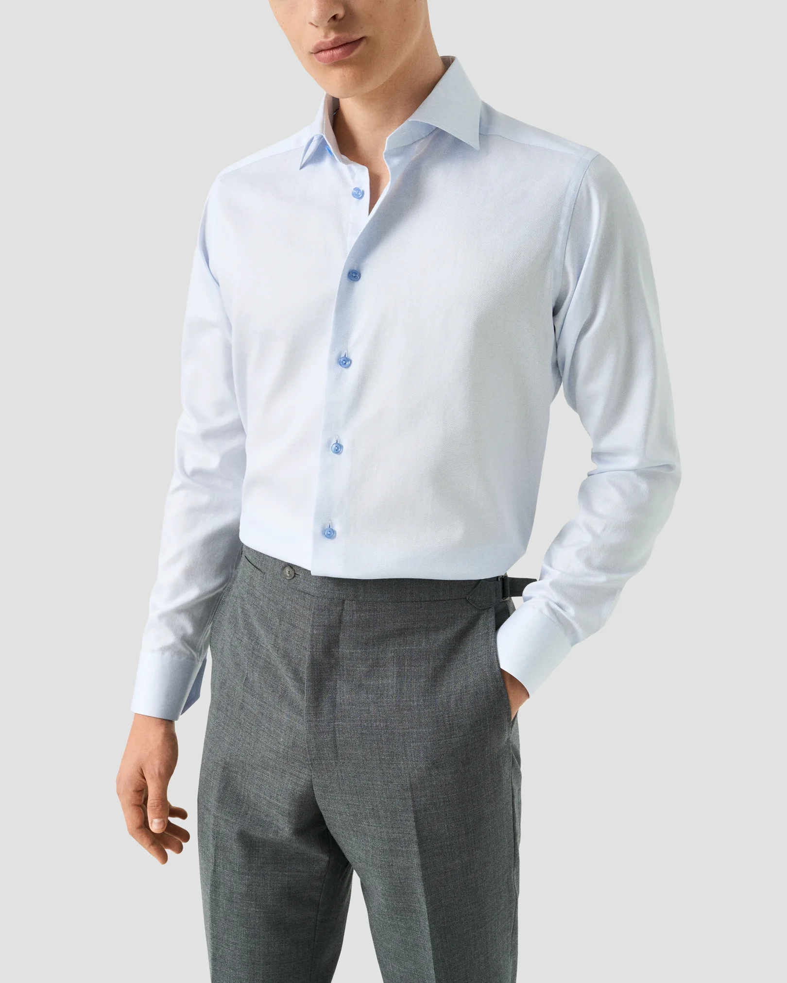 Eton - semi solid twill shirt 256