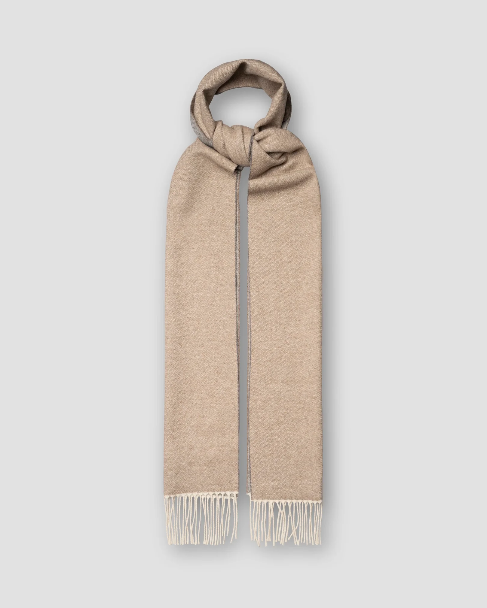 Beige Solid Cashmere Scarf