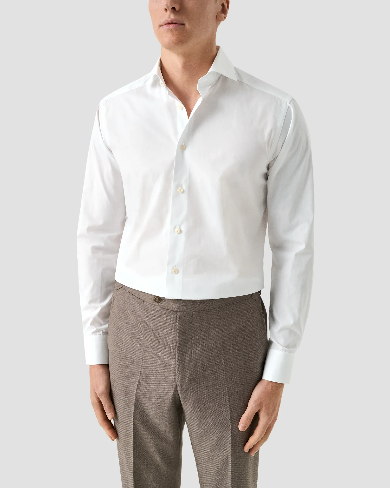 Eton - white end on end breeze poplin shirt