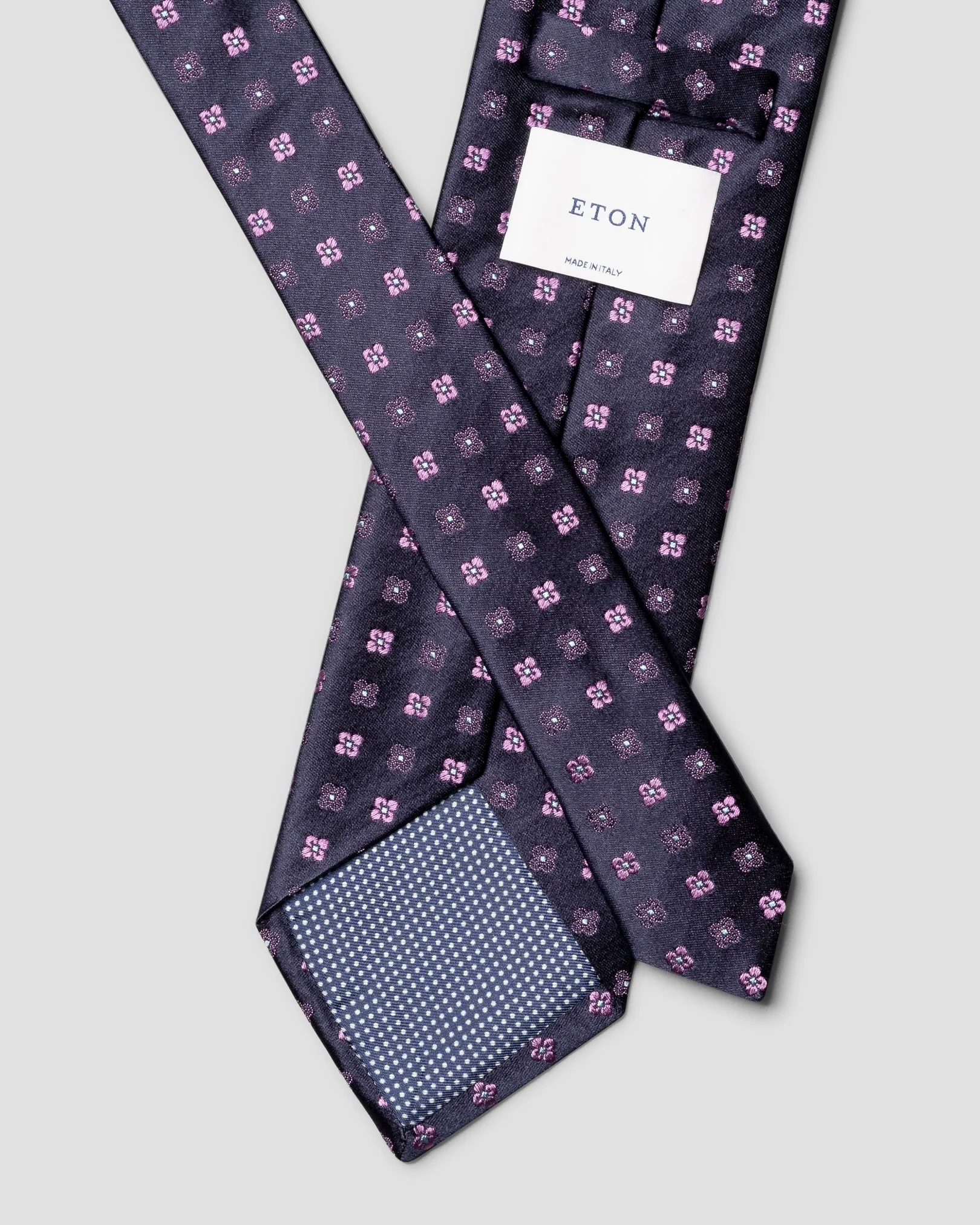 Eton - dark purple micro floral woven silk tie