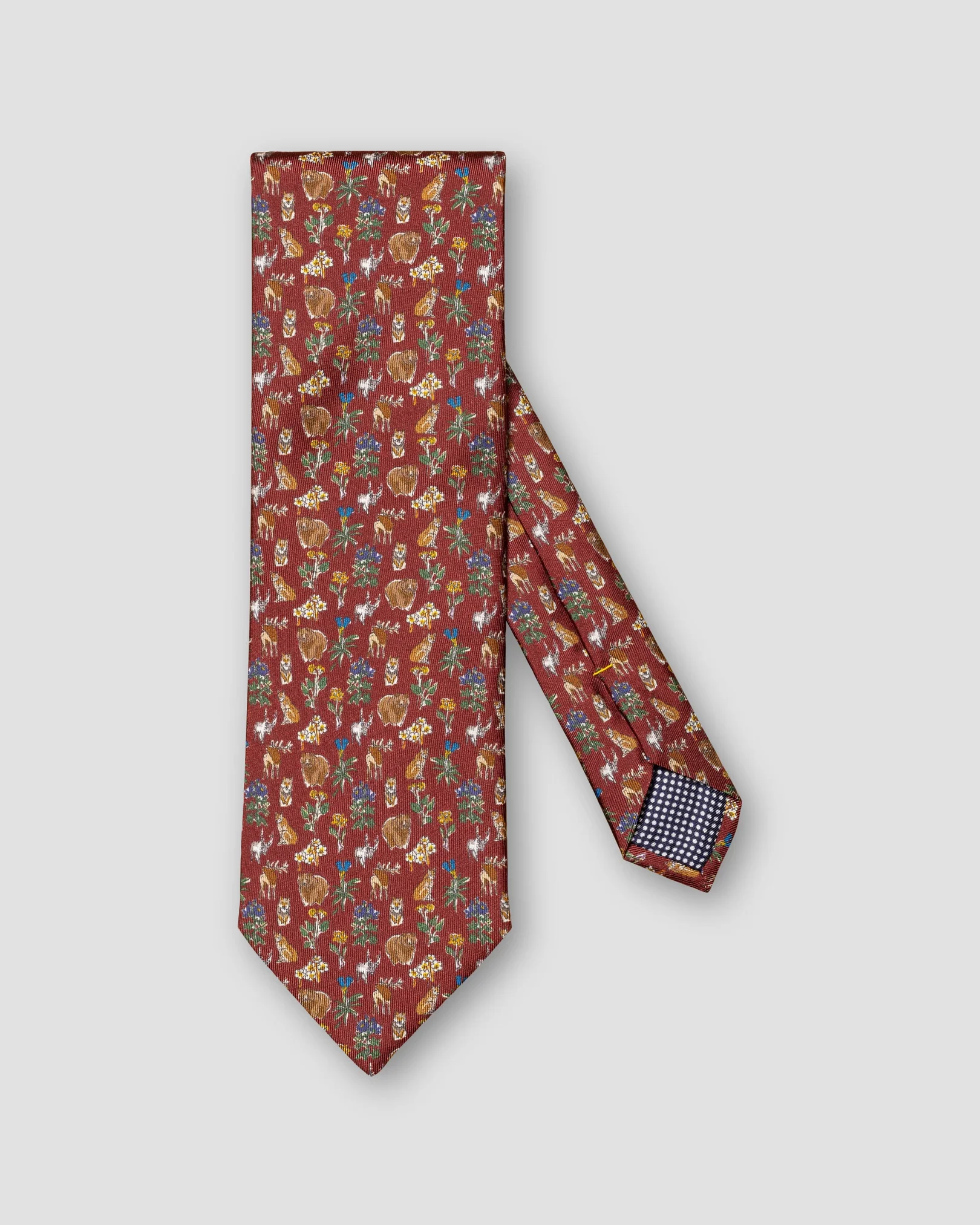 Eton - brown natura scandinavia print silk tie
