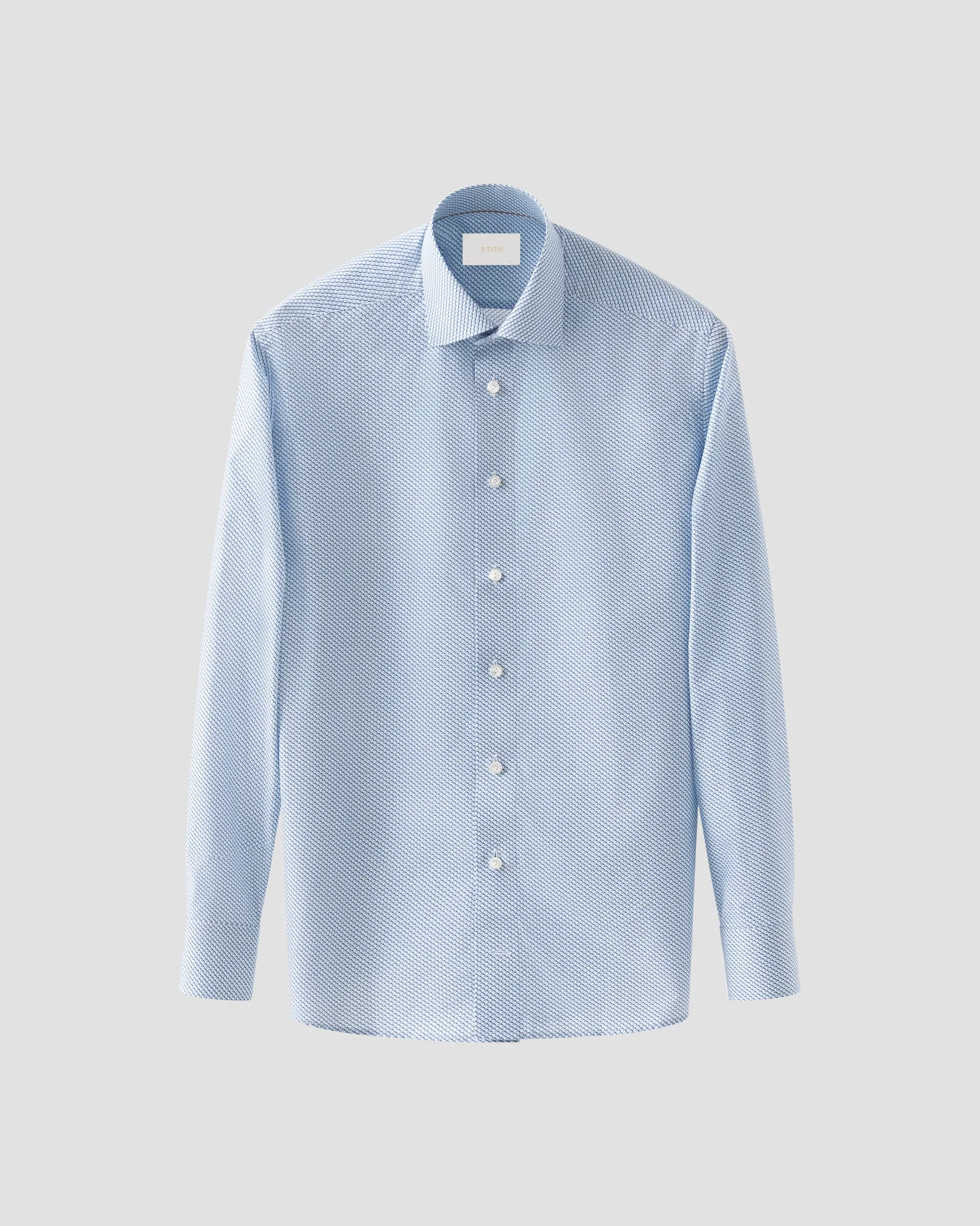 Eton - light blue micro olive fine twill shirt