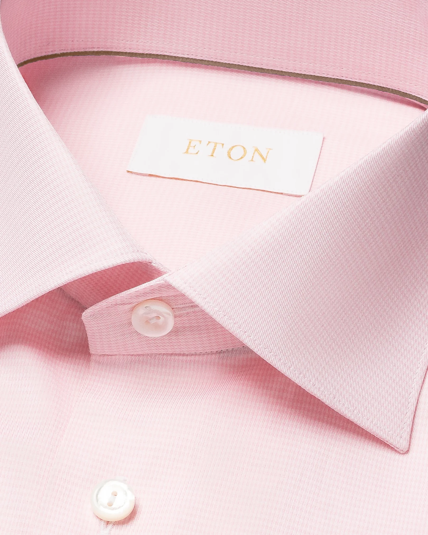 Eton - checked pink supima twill shirt