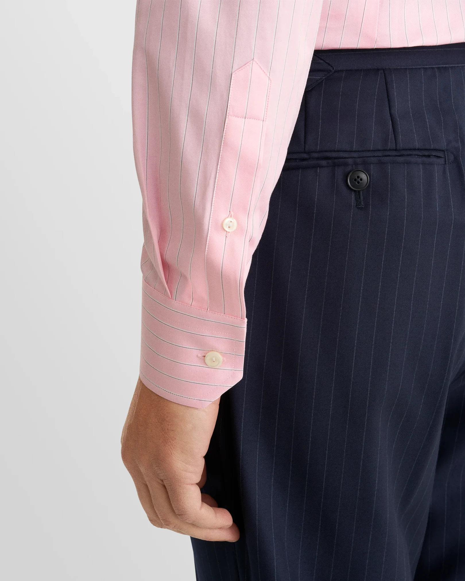 Eton - pink striped signature twill shirt pin