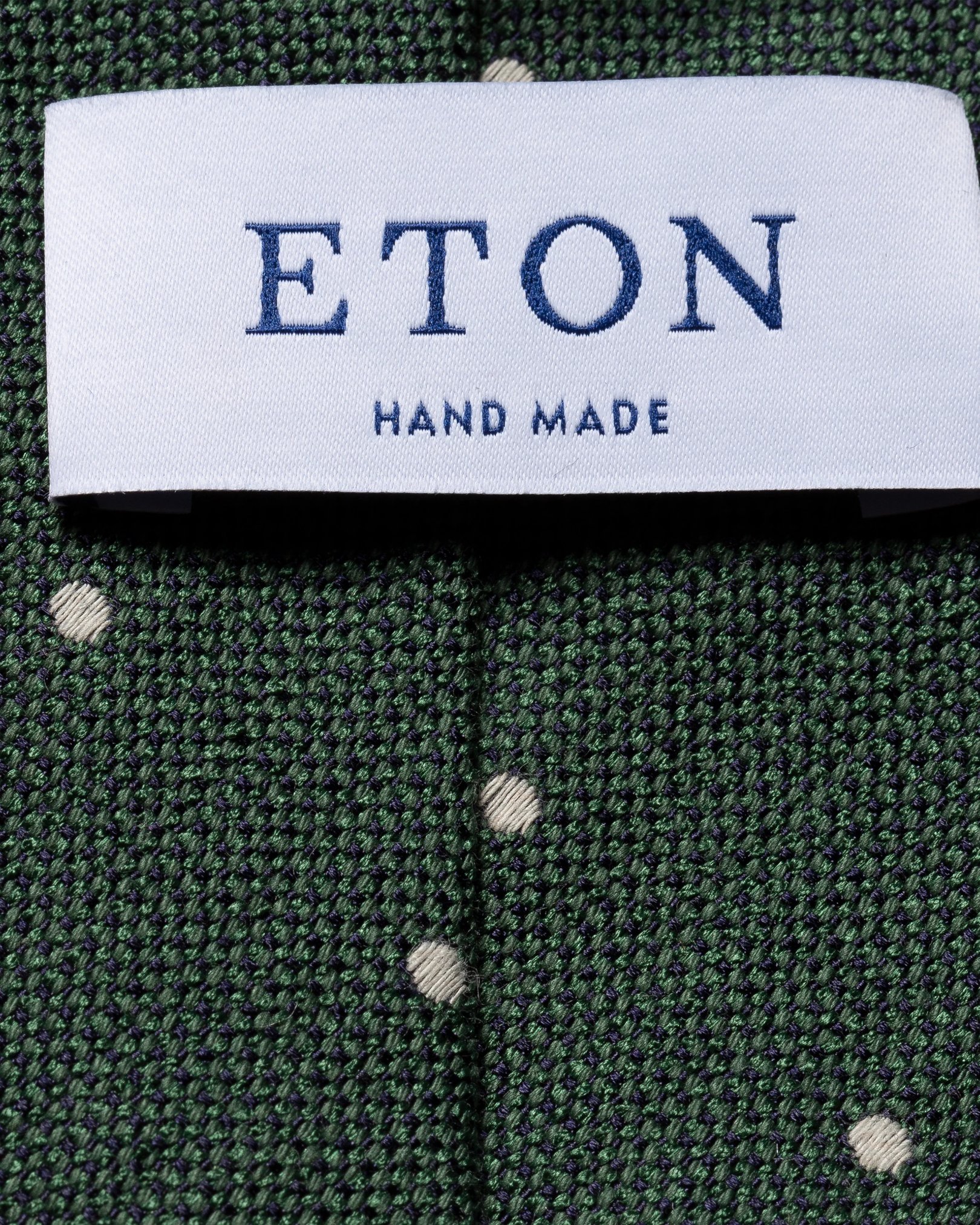 Eton - green polka dot silk cotton tie
