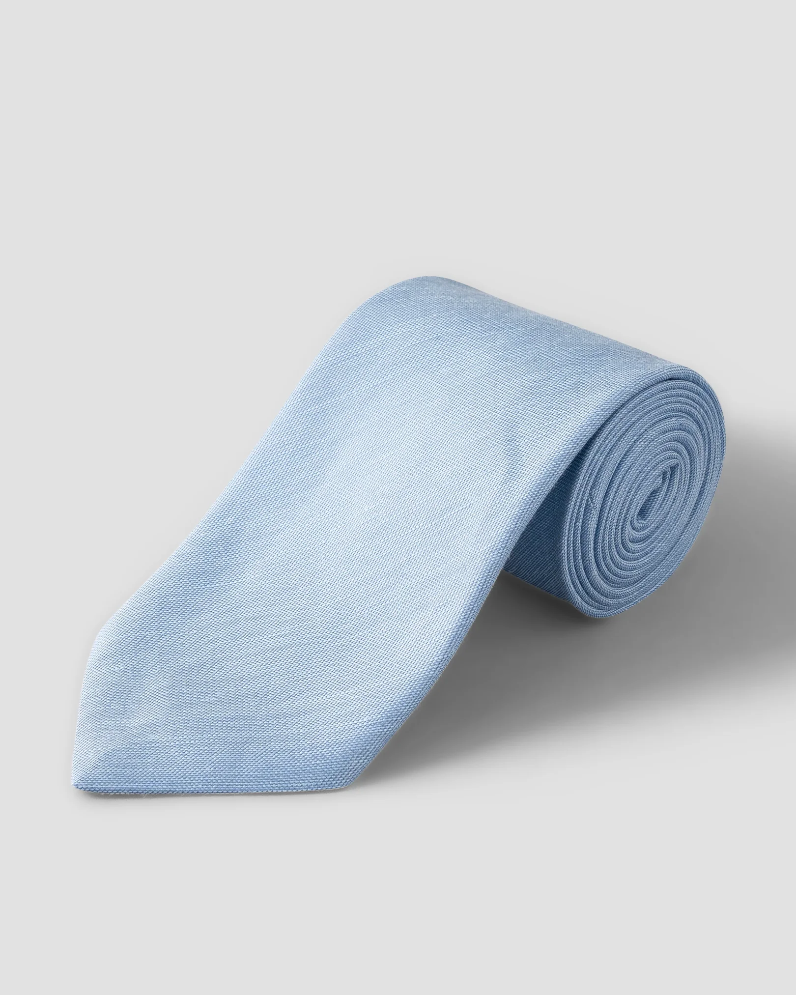 Eton - light blue solid silk linen tie