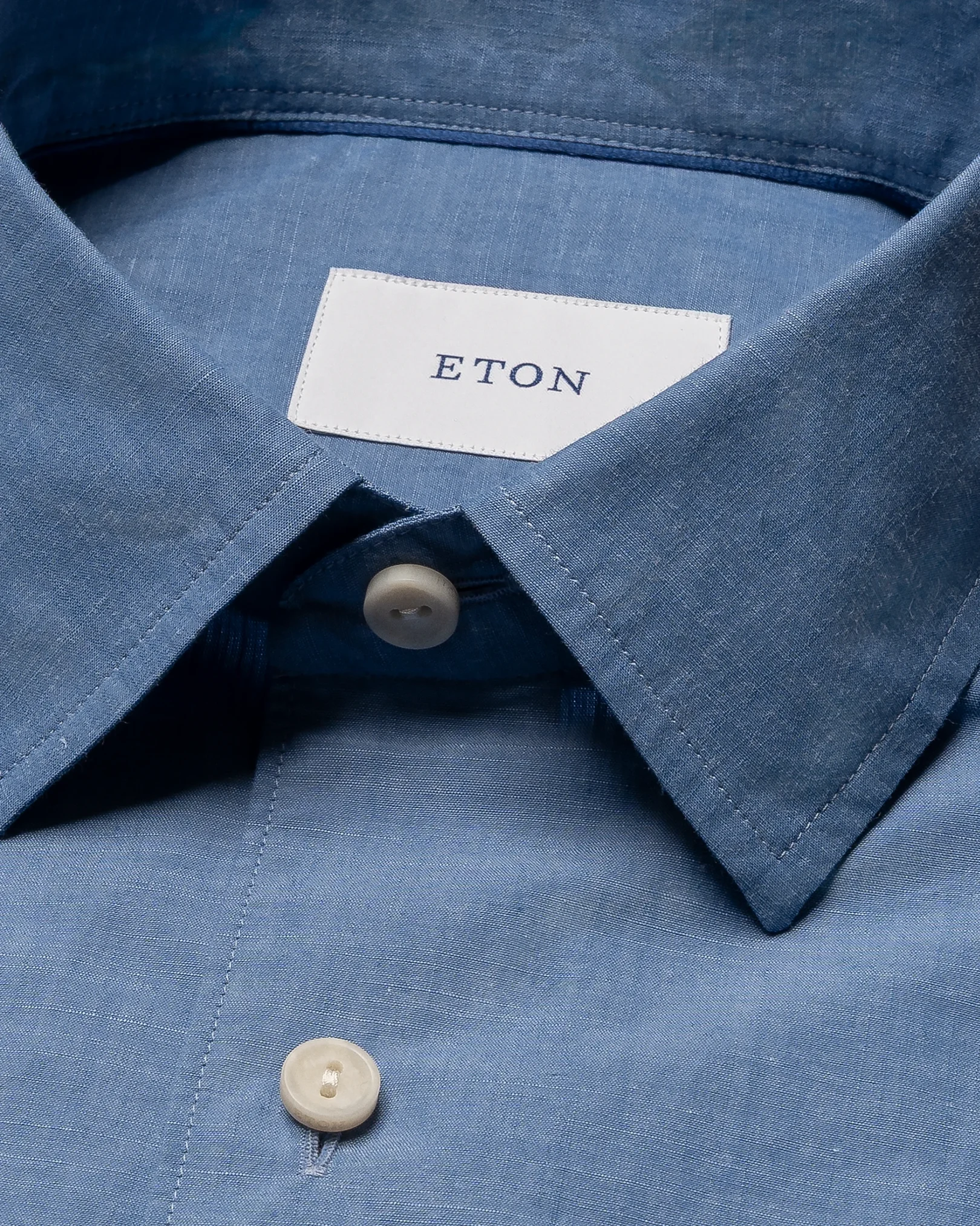 Eton - solid chambray shirt spread rounded single casual fit