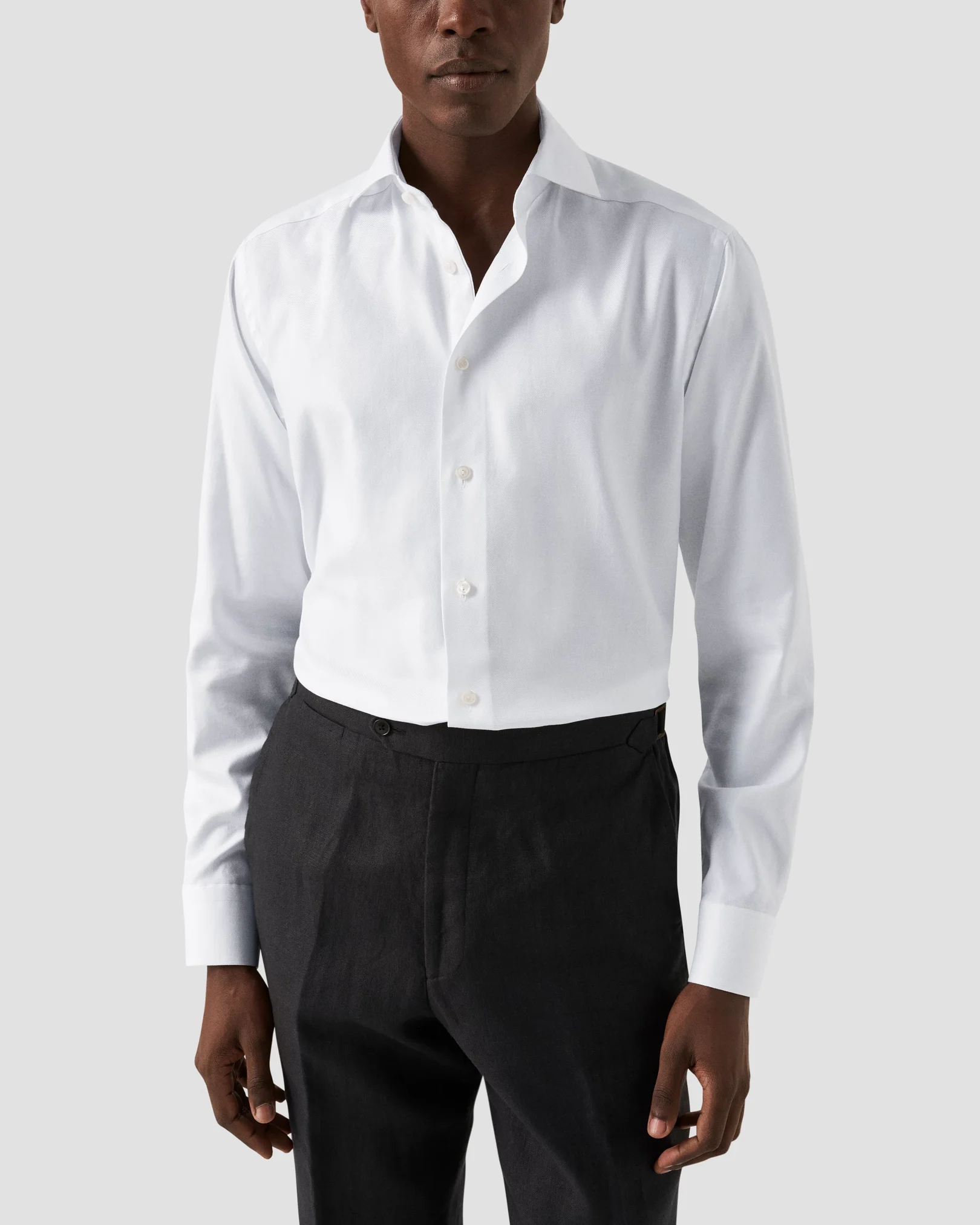 Eton - white twill wide spread collar