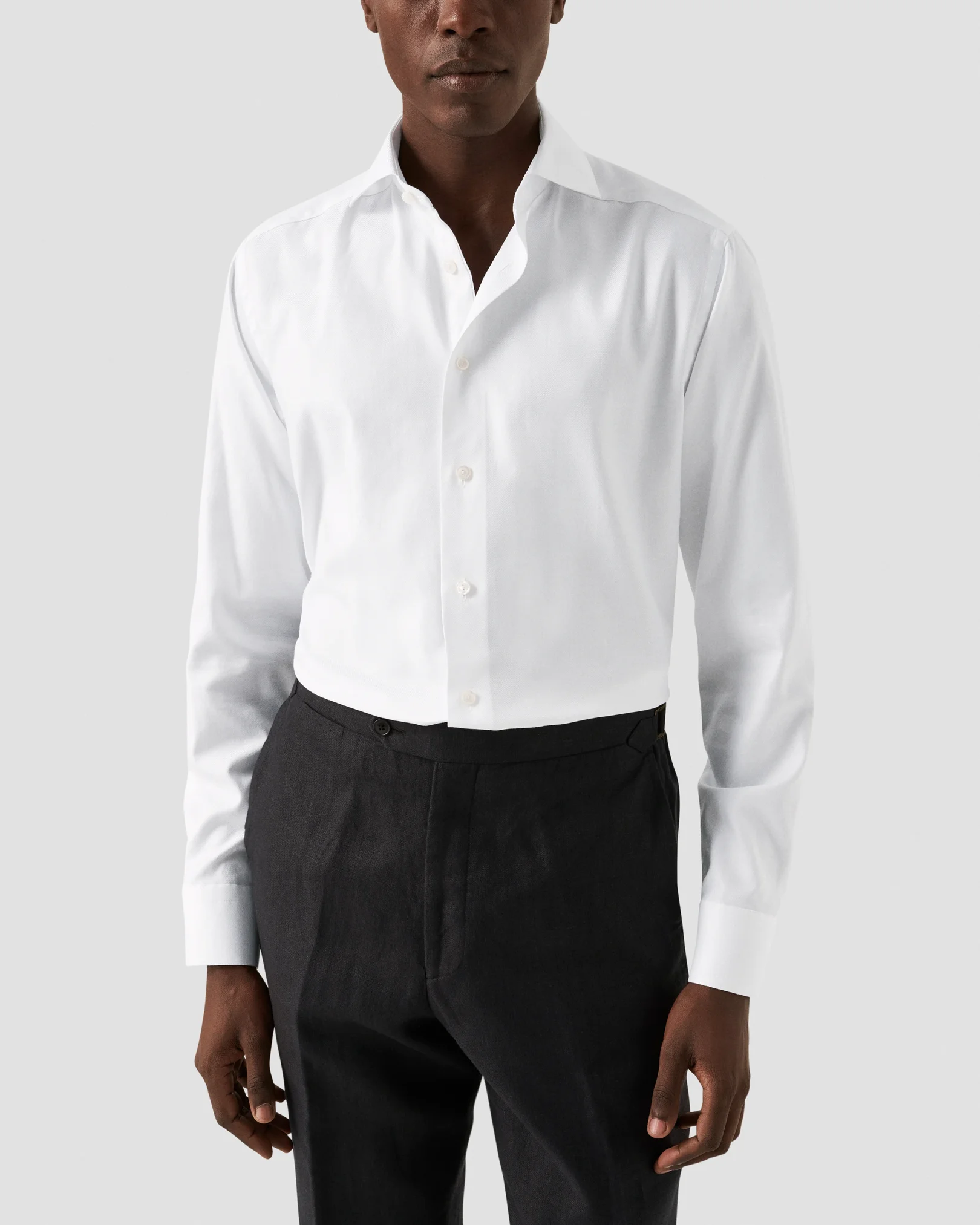 Eton - white twill wide spread collar