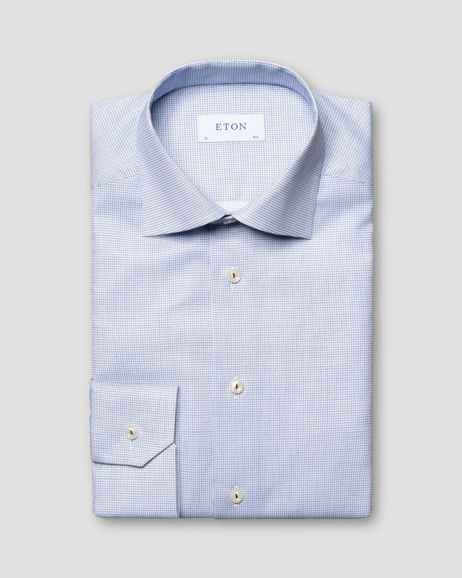 Eton - mid blue signature cotton shirt