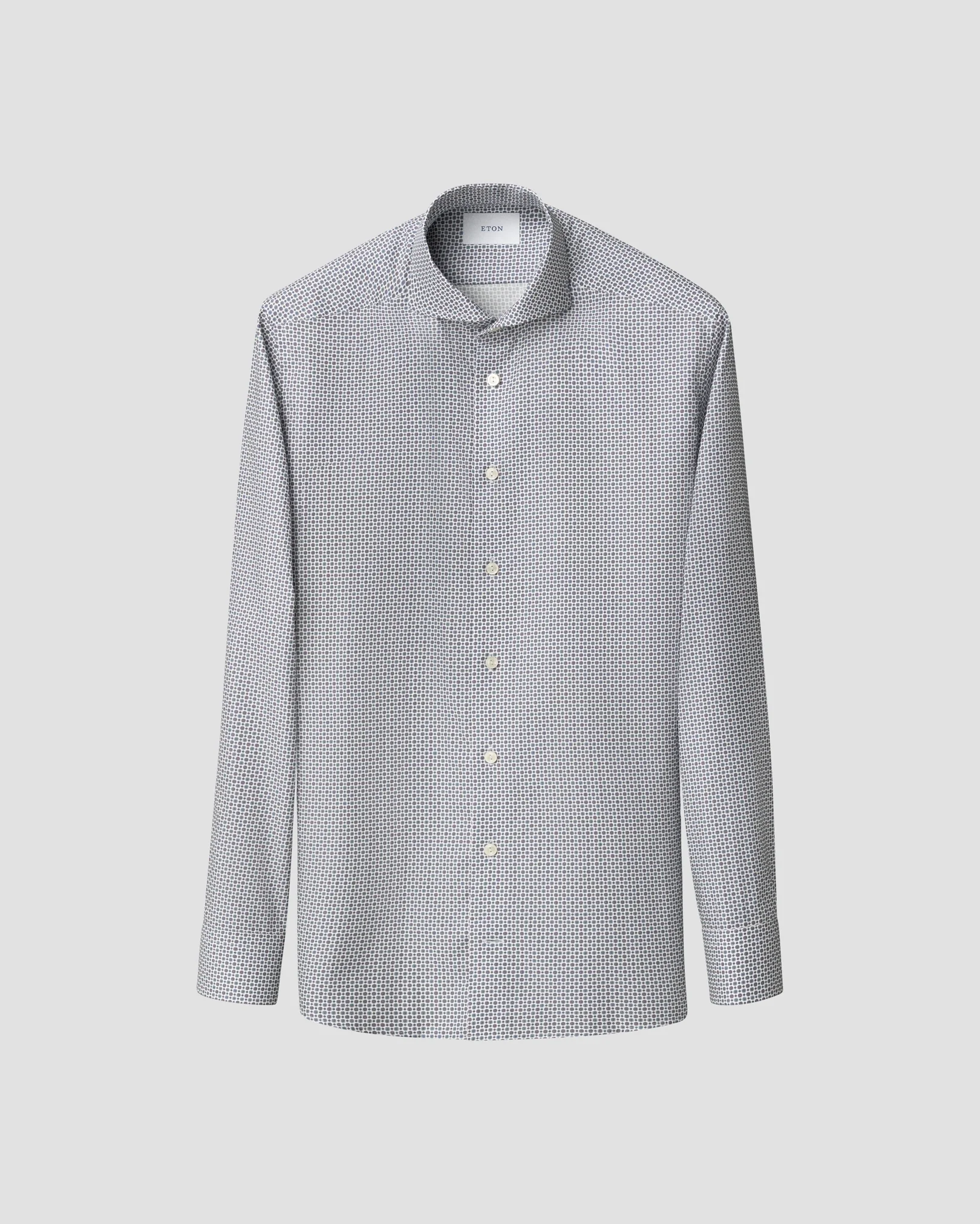 Eton - mid purple micro floral print shirt