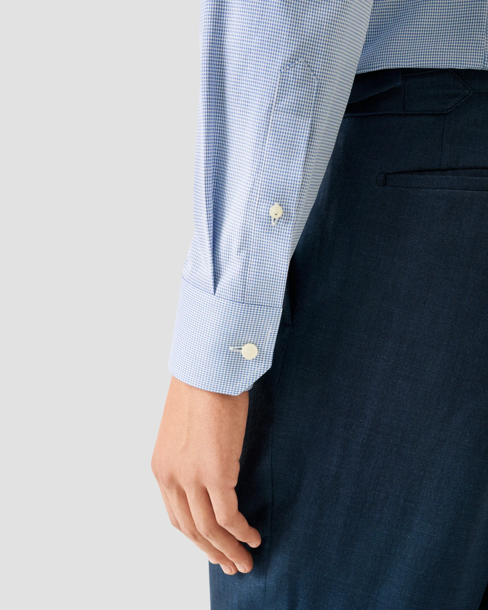 Eton - dark blue houndstooth signature twill shirt