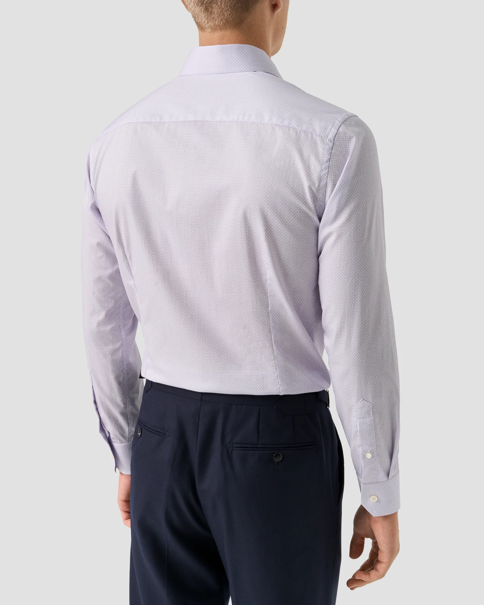 Eton - light purple geometric signature twill shirt