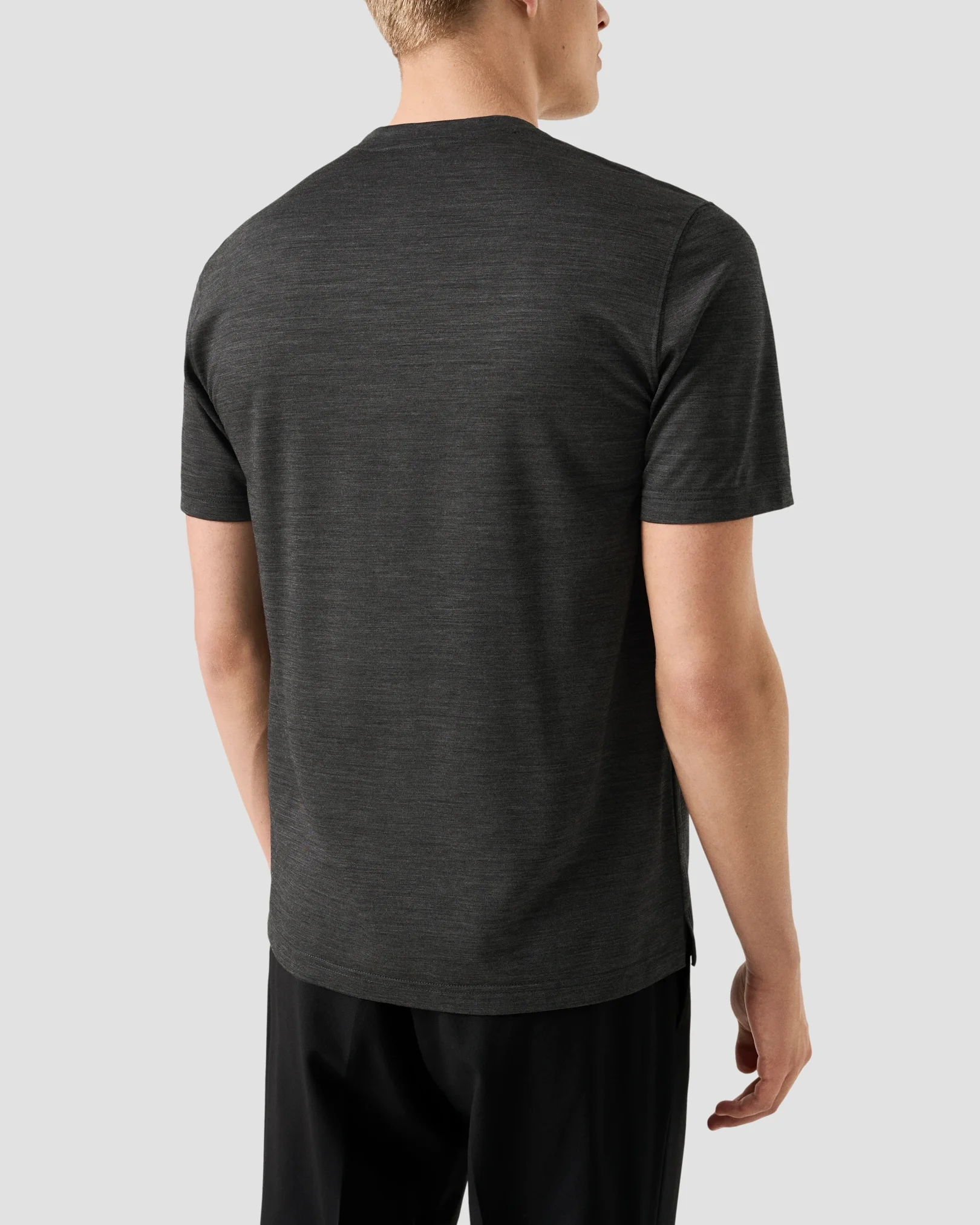 Eton - merino wool t shirt dark grey
