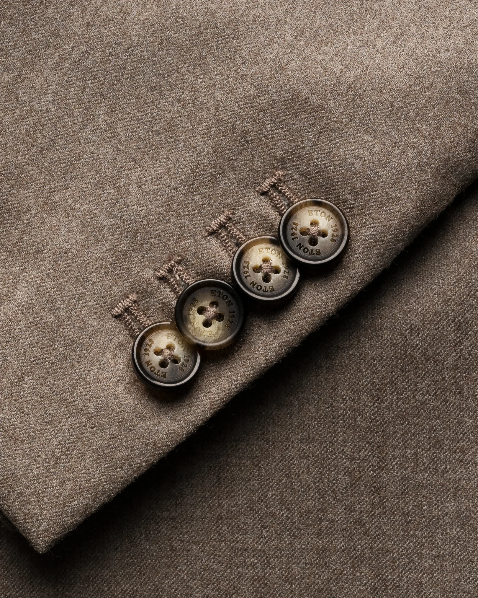 Eton - wool flannel soft jacket beige wool flannel soft jacket