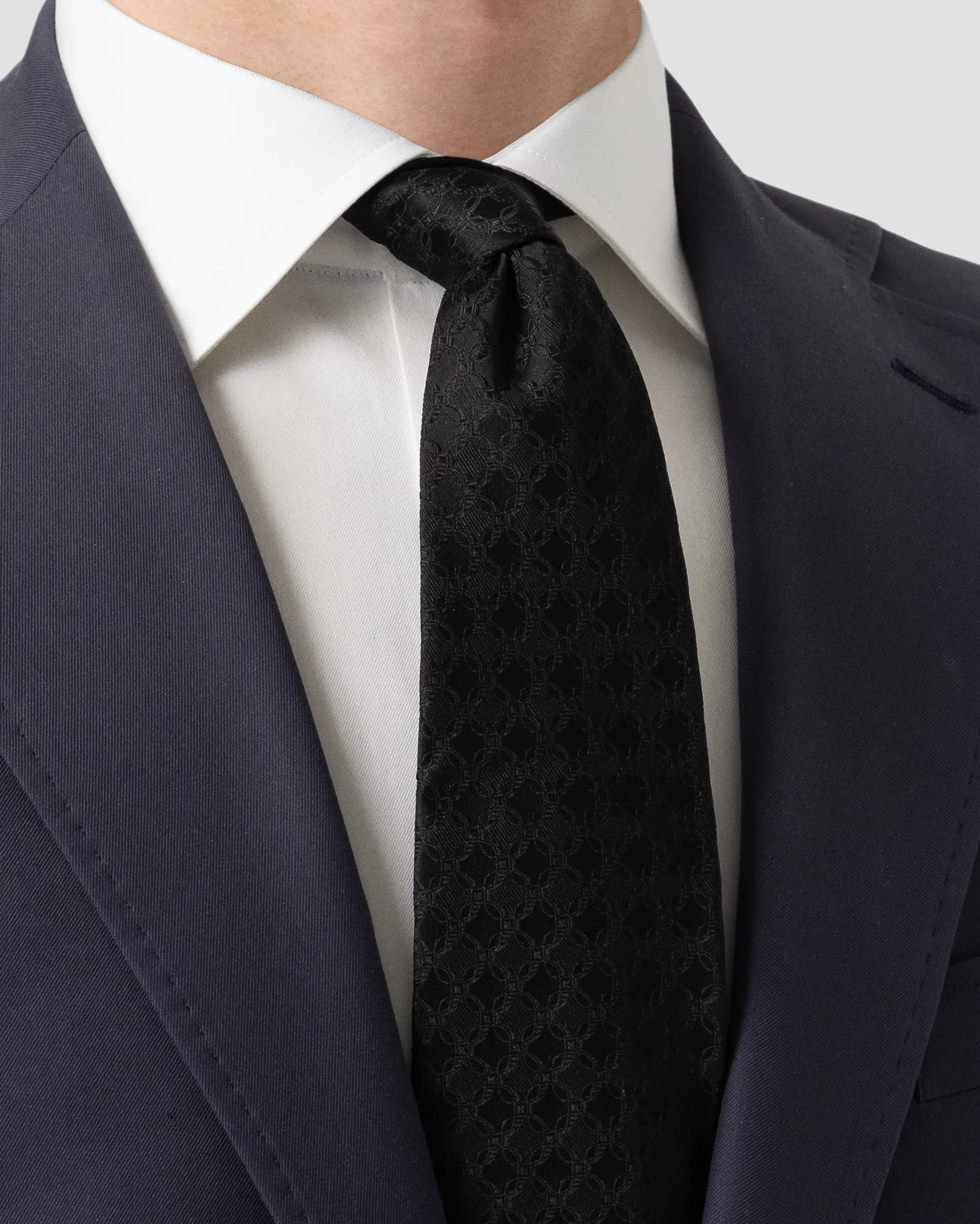 Eton - black tonal silk tie
