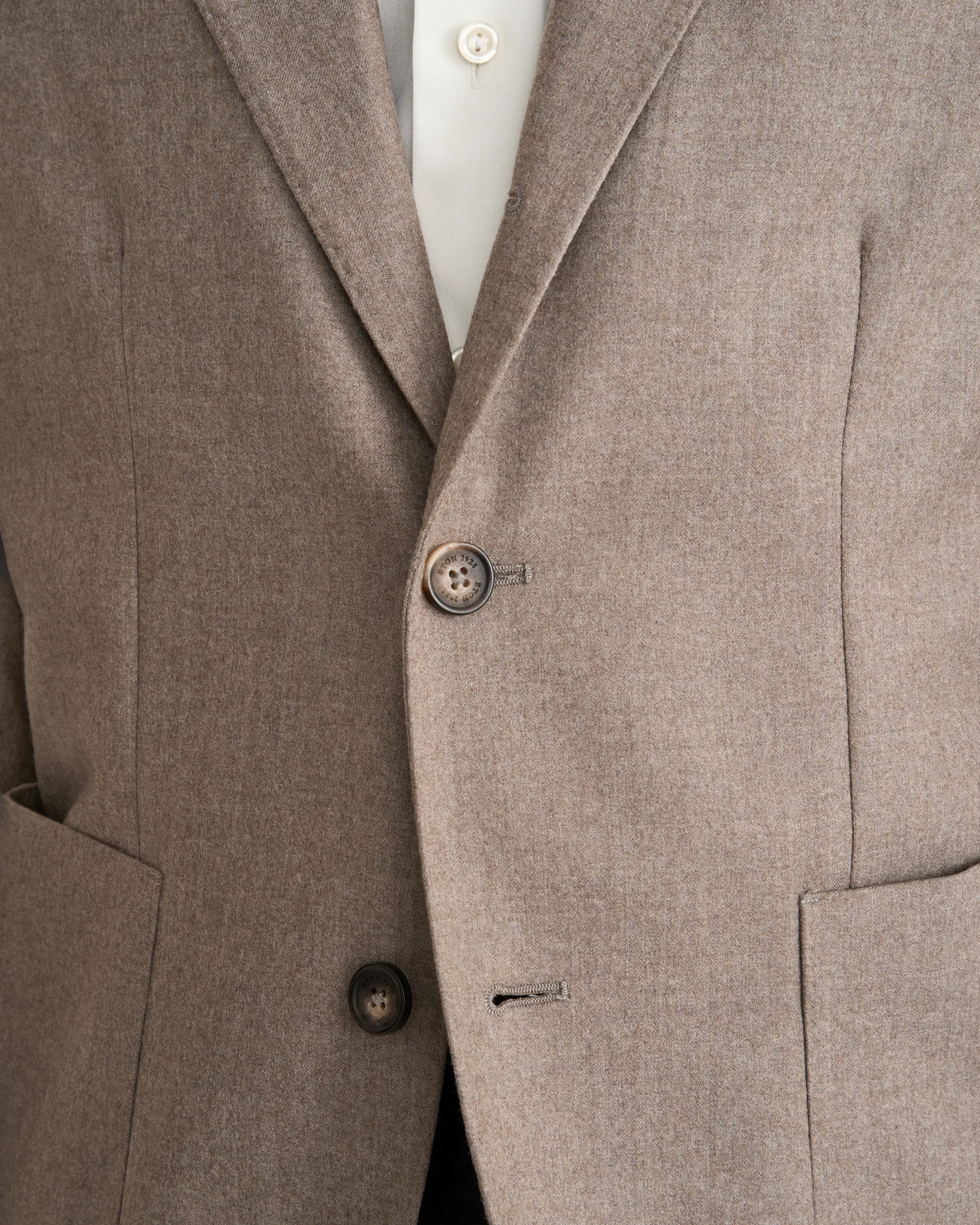 Eton - wool flannel soft jacket beige wool flannel soft jacket
